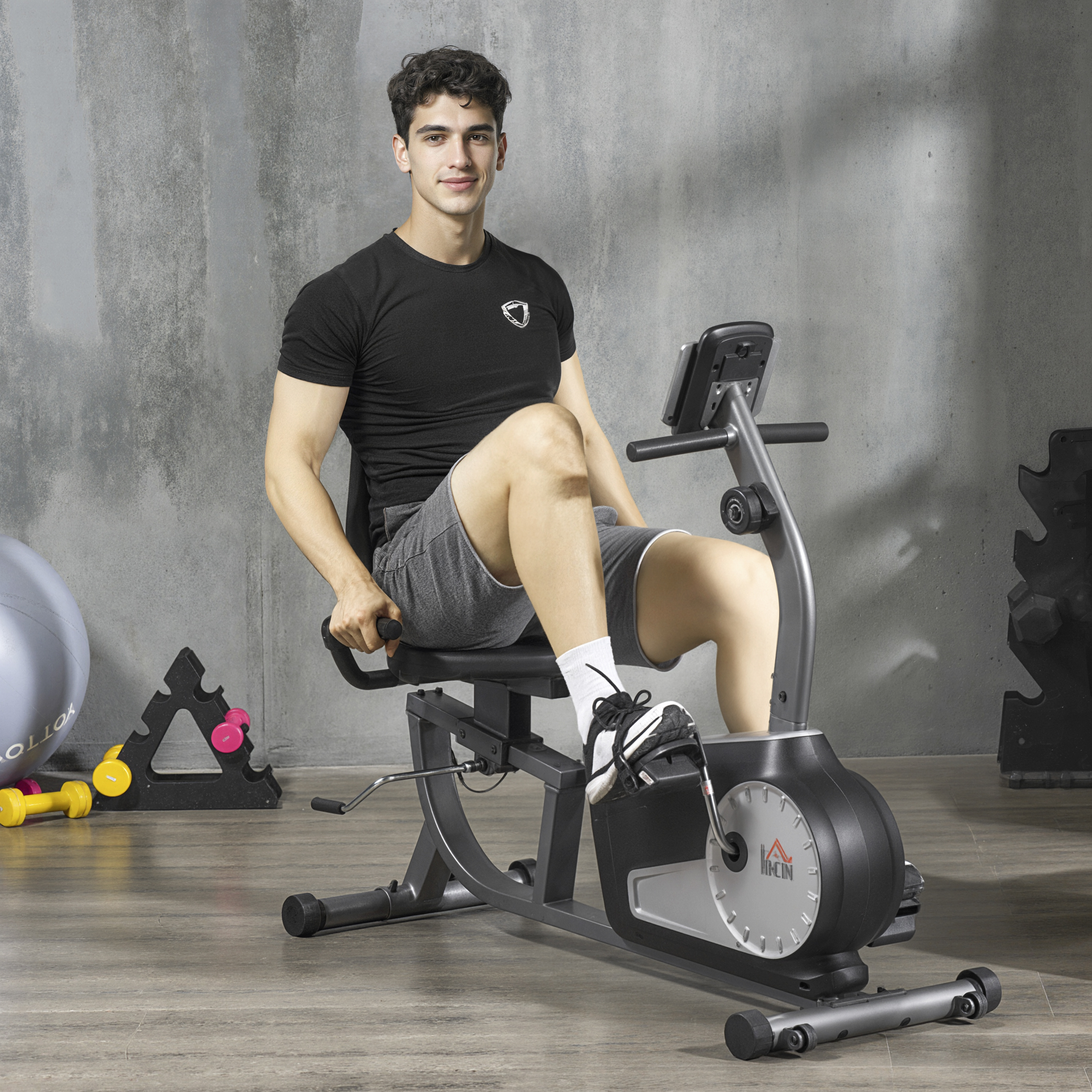 HOMCOM Exercise Bike with LCD Display, Stationary Bike with Quiet 8-Level Magnetic Resistance, Adjustable Seat and Backrest, Indoor Cycling Exercise Equipment for Home Gym Fitness Workout Training 2