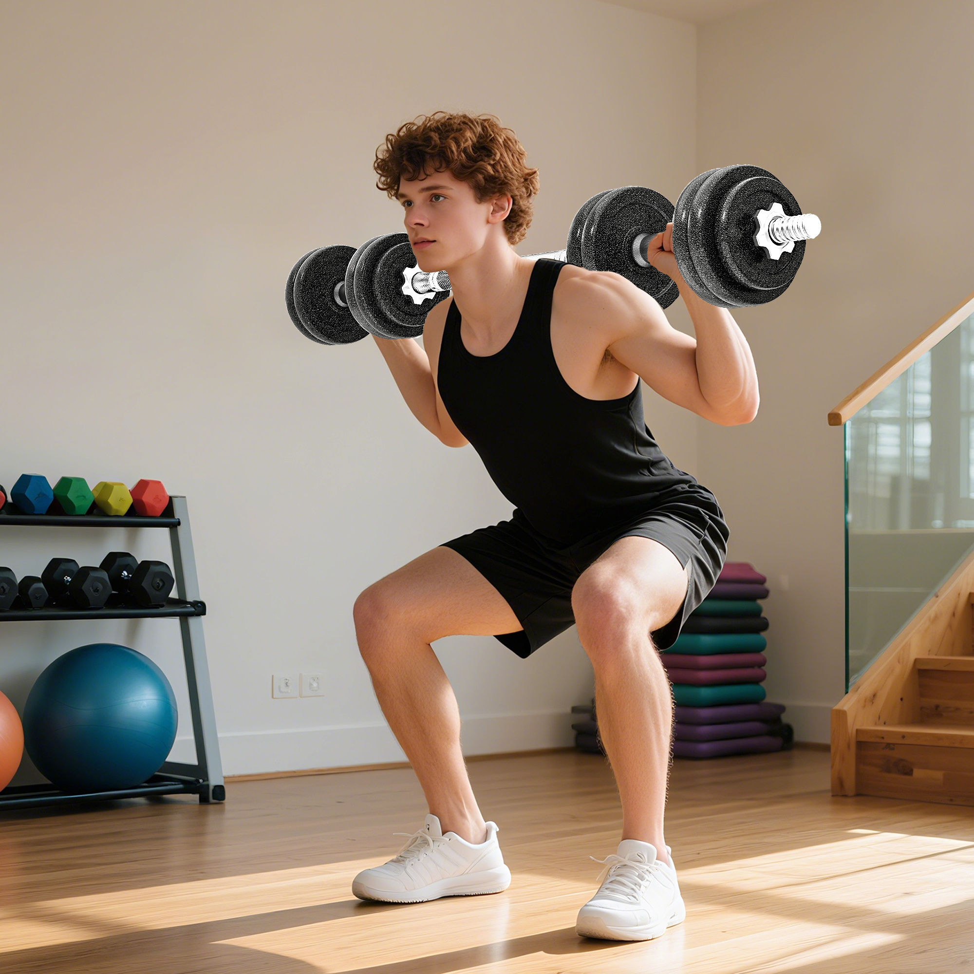 SPORTNOW 2-in-1 Adjustable Dumbbells Set, 30kg Weights Dumbbells Set with Non-Slip Grip for Strength Training, Weight Lifting, Bodybuilding, Home Gym Workout Equipment for Men & Women 2
