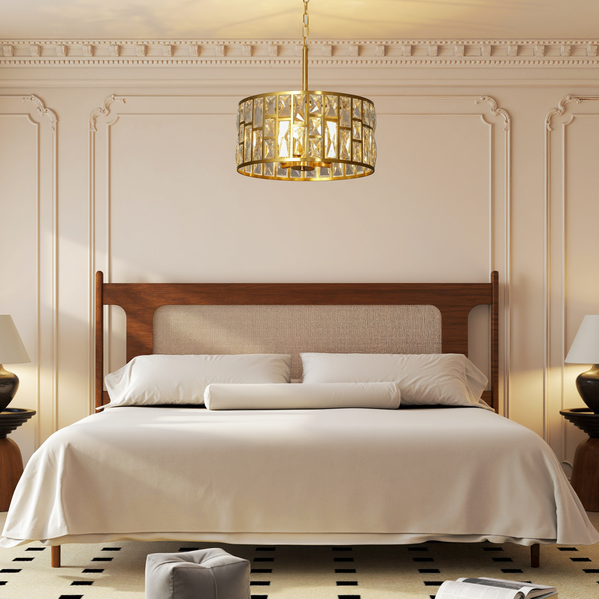 HOMCOM 72 Glass Crystallite Chandelier Gold-Tone 8