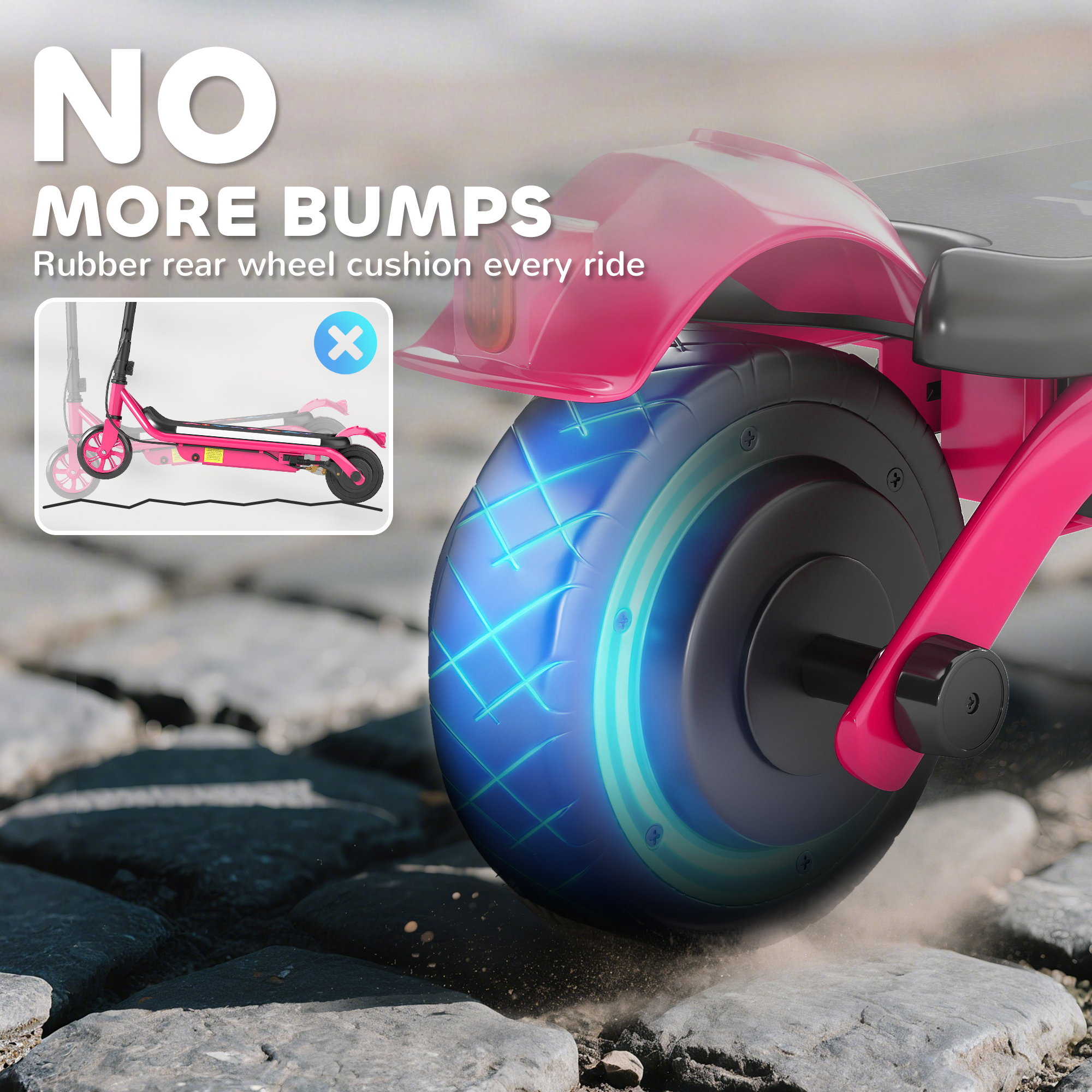 AIYAPLAY Electric Scooter for Kids Aged 6-14 Years, with Colourful Lights, Pink 7