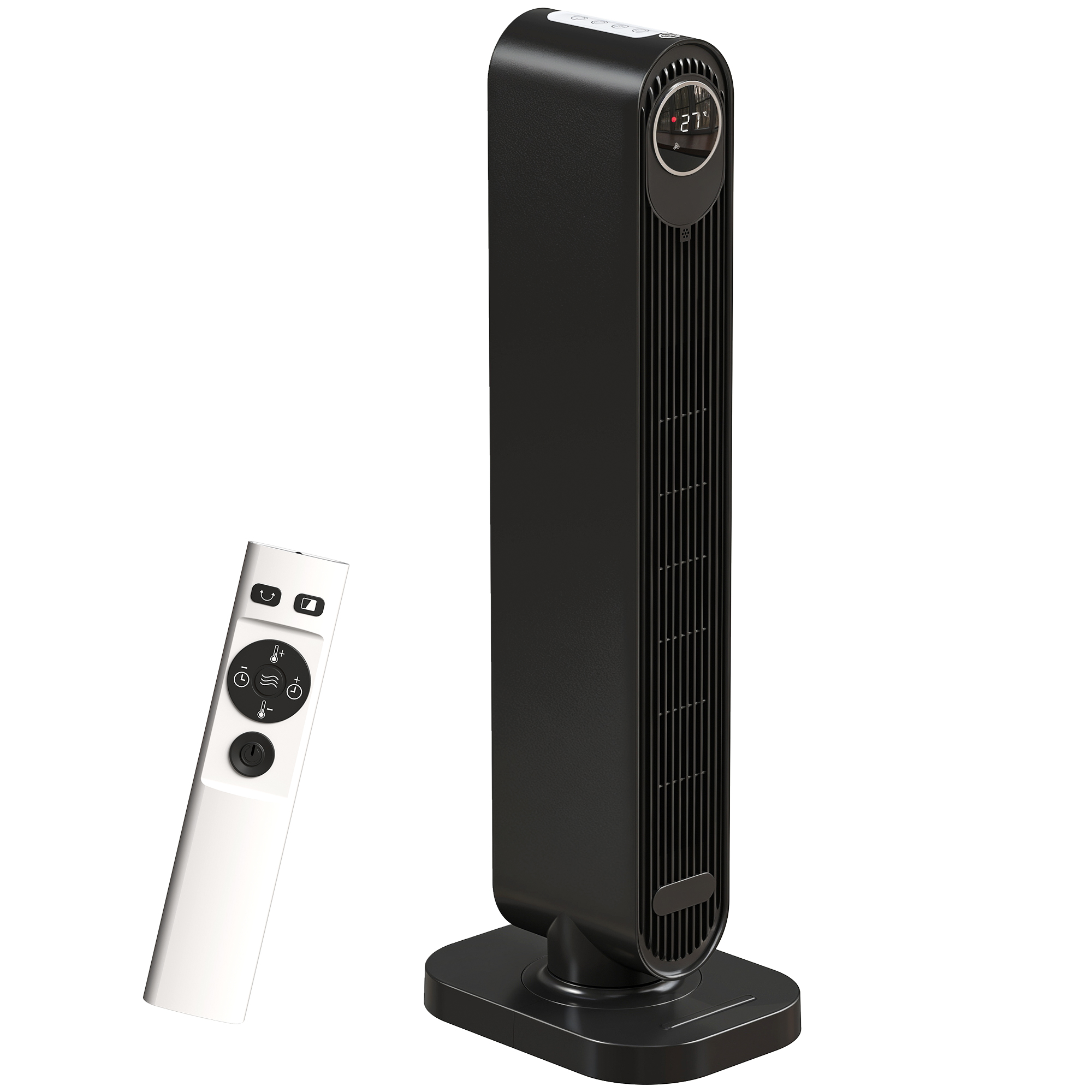 HOMCOM 2000W Ceramic Electric Heater with Fan, Timer, Oscillation Black