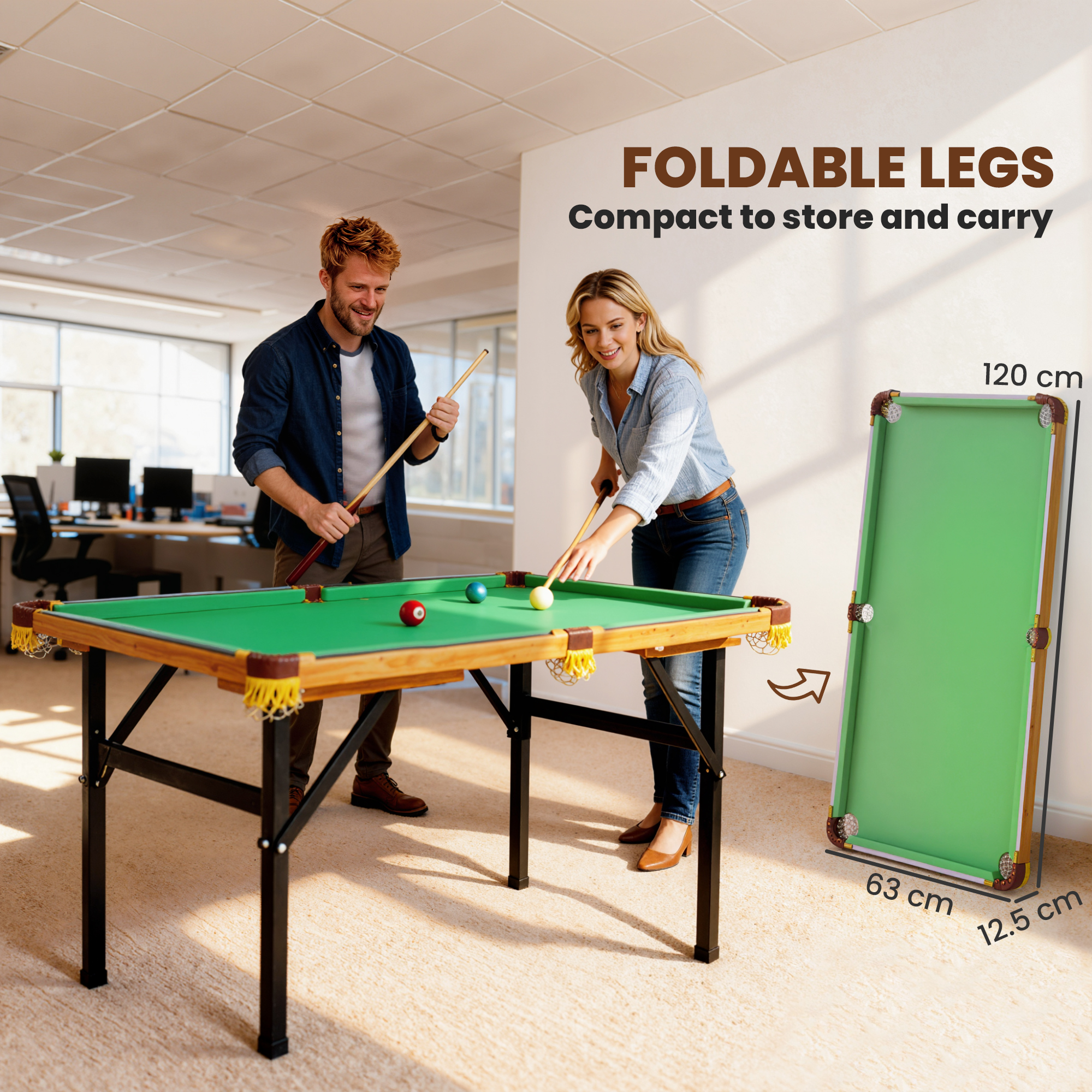 SPORTNOW 4FT Mini Folding Pool Billiards Table 4