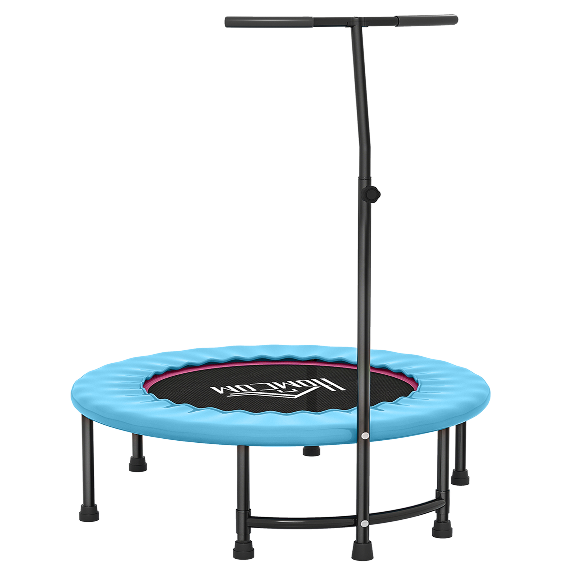 HOMCOM 40" Fitness Trampoline with Adjustable Handle, Rebounder Trampoline, Mini Jumper for Indoor Exercise Workout, Blue