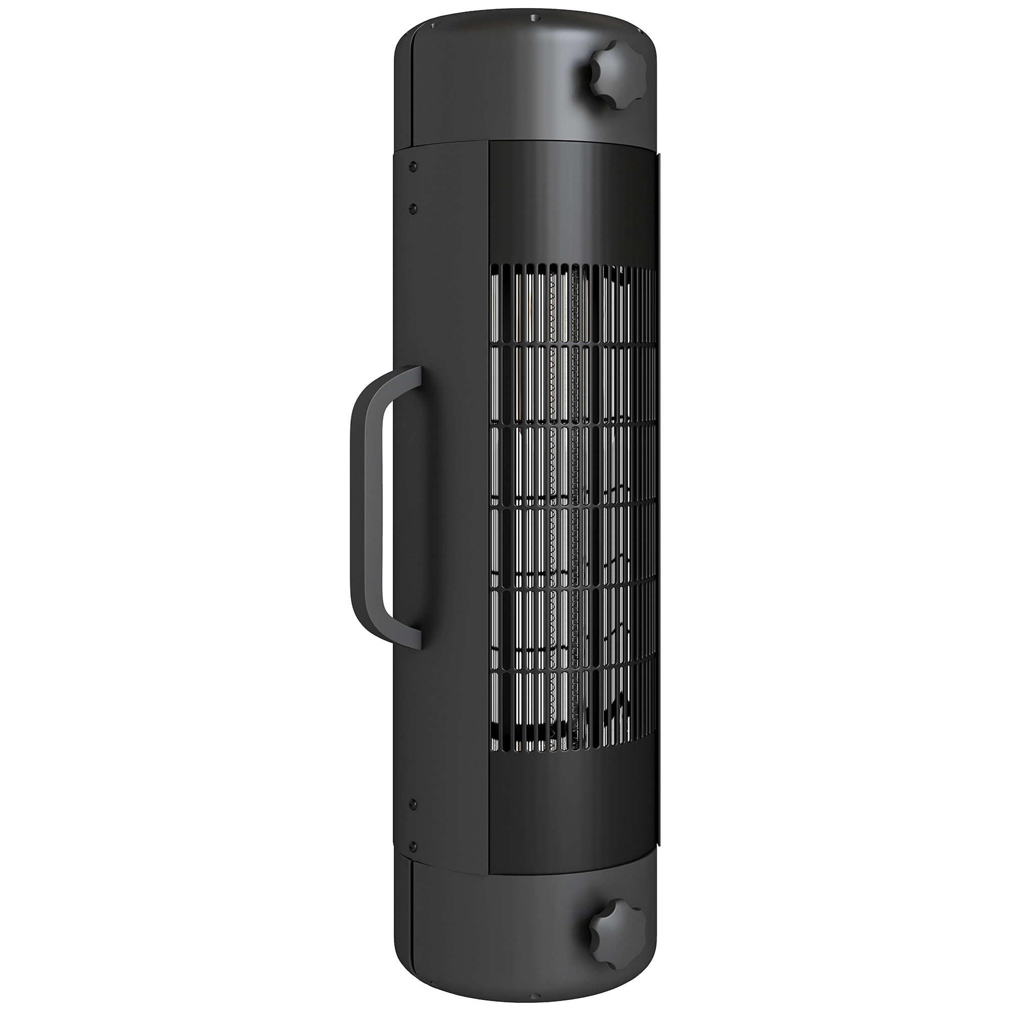 Outsunny Electric Umbrella Parasol Mounted Patio Heater for 25-70 mm Poles, 2000 W Outdoor Garden Heater with 2 Heat Setting, 6 ㎡ Coverage, Tip-Over Protection, Black