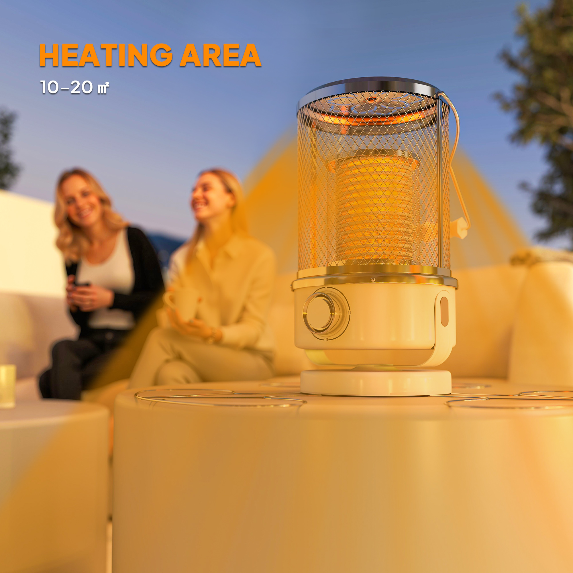 Outsunny 2000W Patio Electric Heater with 10-20㎡ Coverage, Separation Coil, Freestanding Outdoor Infrared Heater with Tip-Over Protection, Overheat Protection, Handle for Indoor and Outdoor Use, White 5
