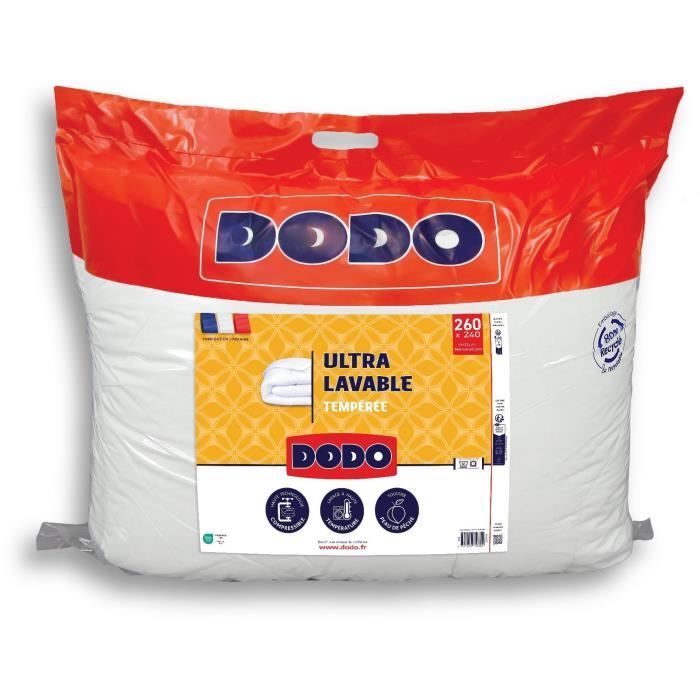 DODO - Couette tempérée 300 g/m² - ULTRA LAVABLE - 240 x 260 cm - Blanc