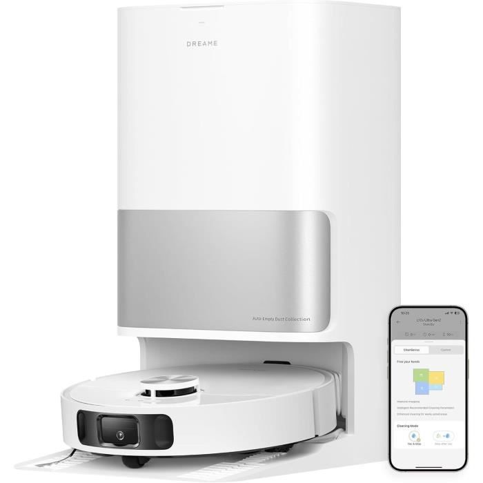 DREAME L10s Ultra Gen 2 - Robot Aspirateur Laveur - 10 000 Pa - Technologie MopExtend RoboSwing - Base Entierement Automatique