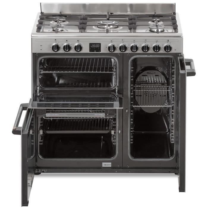 BEKO Cuisinière 6 feux 4 feux à gaz + 2 électriques 12121 DX – Inox