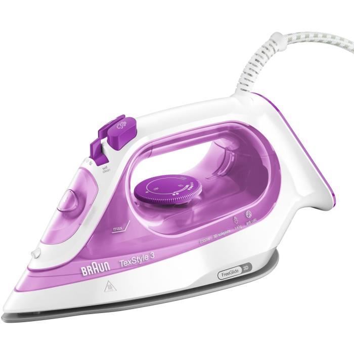 Fer Vapeur BRAUN SI3030PU - TexStyle - Systeme anti-tartre - débit vapeur 45g/min