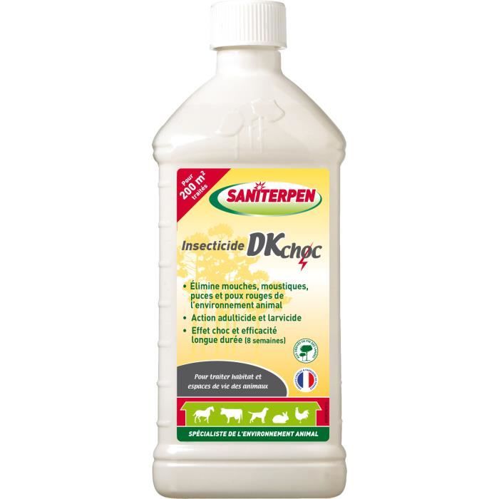 SANITERPEN  DK CHOC 1L- Insecticide - 1L - élimine les insectes volants et rampants de l'habitat des animaux