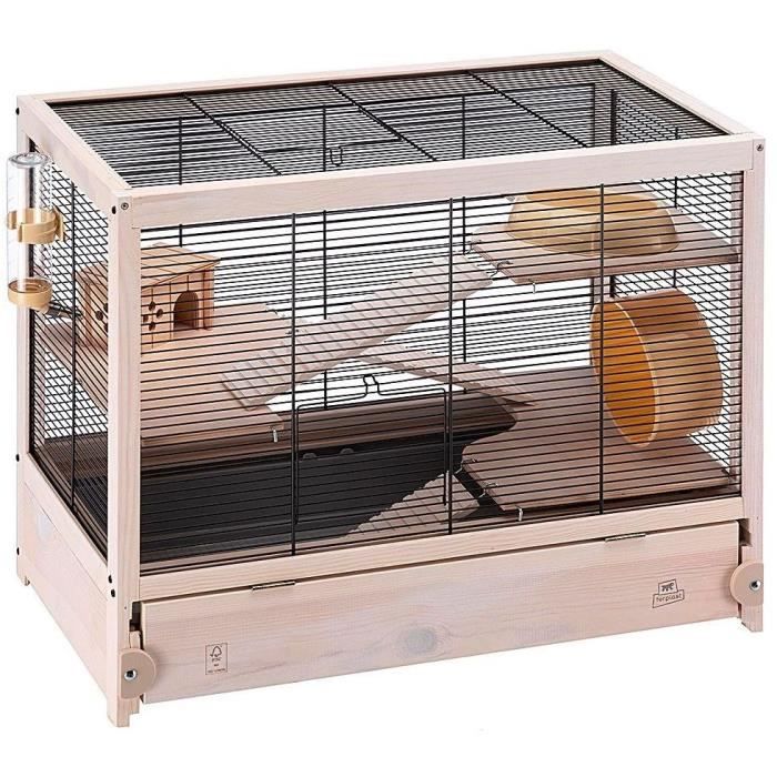Meilleurs prix pour Ferplast Cage en bois FSC pour hamsters HAMSTERVILLE, souris et petits rongeurs, structure sur plusieurs niveaux, accessoires inclus
