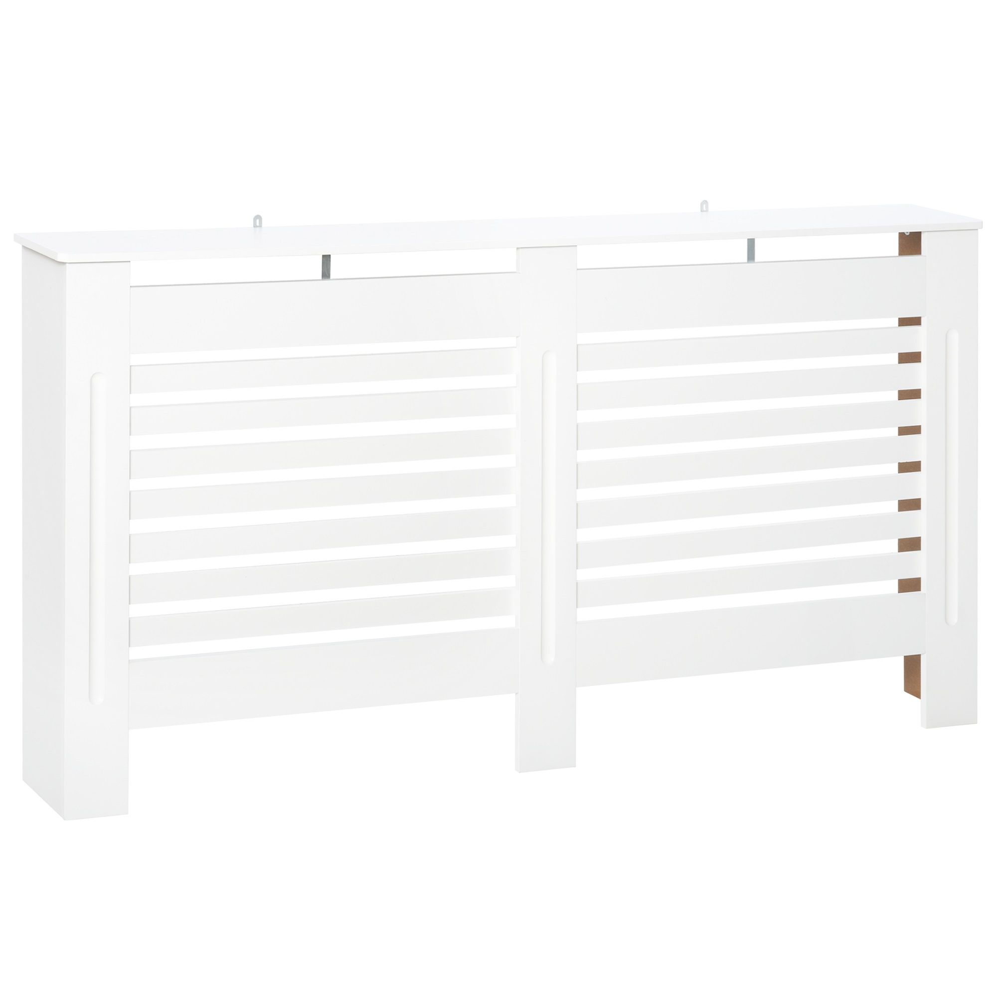 HOMCOM Mască de Calorifer cu Lamele și Raft din Lemn Alb 172x19x81 cm | Aosom Romania