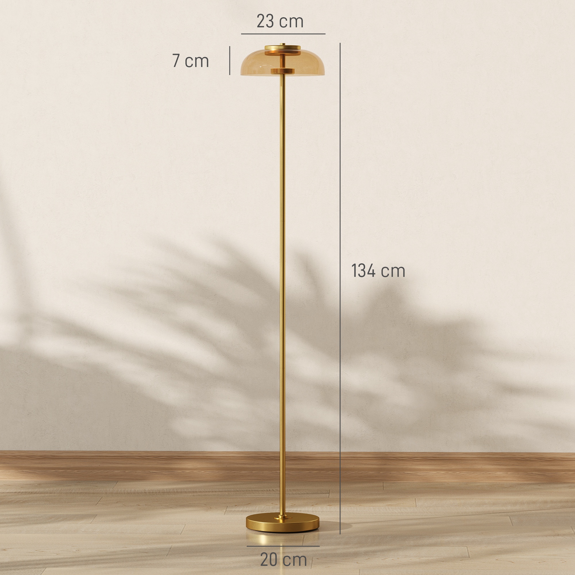 HOMCOM Lampada Da Terra LED Art Déco – Anello Dorato Che Illumina Con Stile!