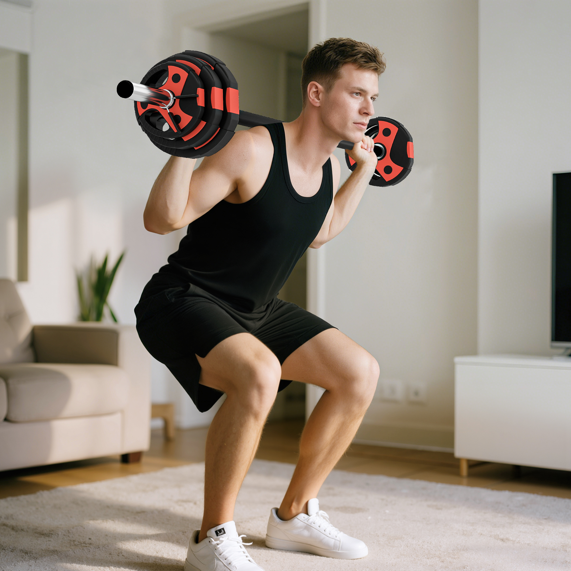 HOMCOM 20kg Barbell Weights Set, Adjustable Body Pump Weights With Non-slip Handle, For Women - View #2