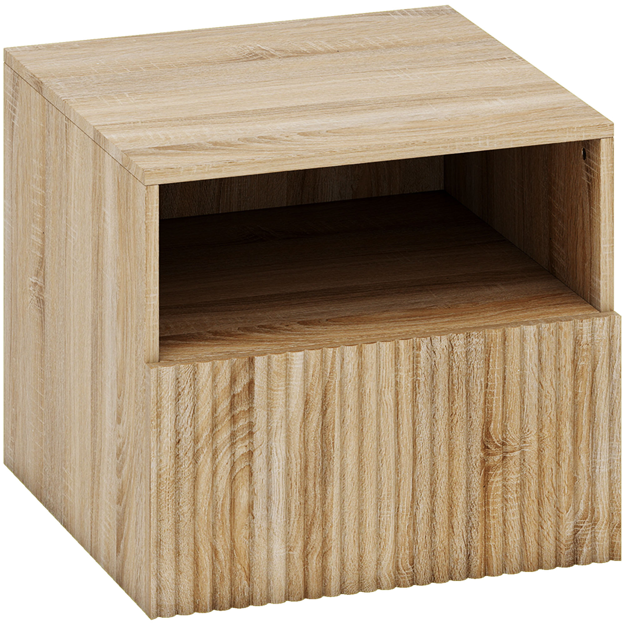HOMCOM Nachttisch Hängend Beistelltisch mit Schublade, offenes Fach, Holzop günstig online kaufen