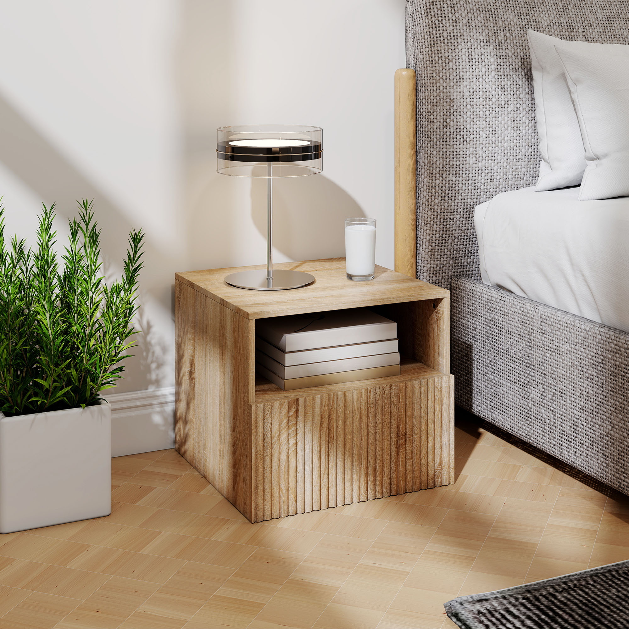 HOMCOM Nachttisch Hängend Beistelltisch mit Schublade, offenes Fach, Holzop günstig online kaufen