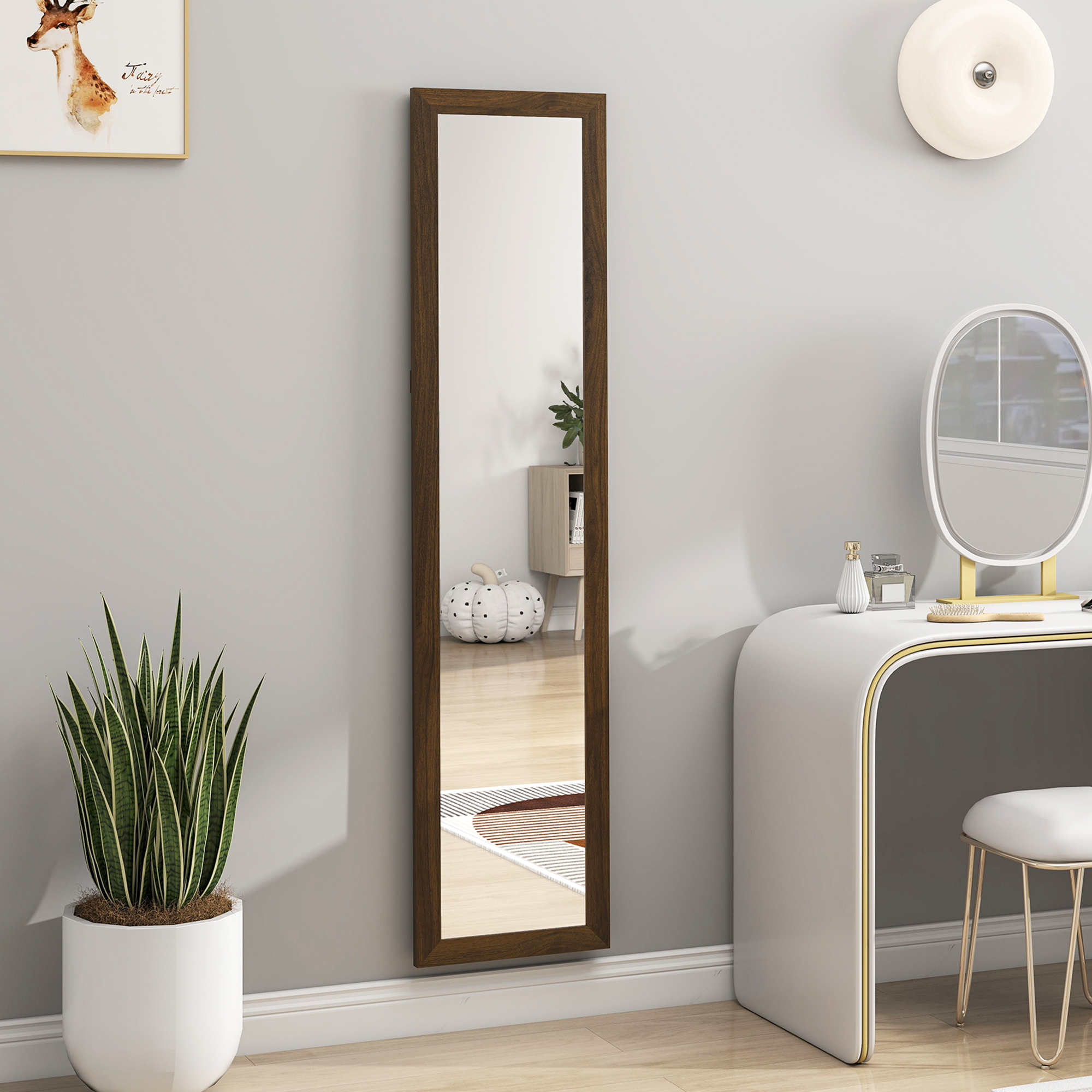 COFENY Specchio da Terra, 192 x 85 cm Specchio da Parete Grande con Cornice in Alluminio, Specchio da Terra da Appoggiare o Appendere per Soggiorno, Camera da letto, Soggiorno, Ingresso, Nero