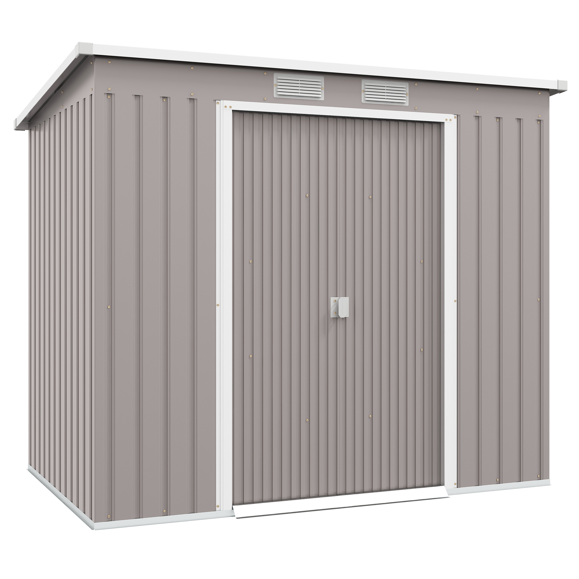 Outsunny Metall Gerätehaus 2,42 m², Geräteschuppen mit Pultdach Abschließba günstig online kaufen