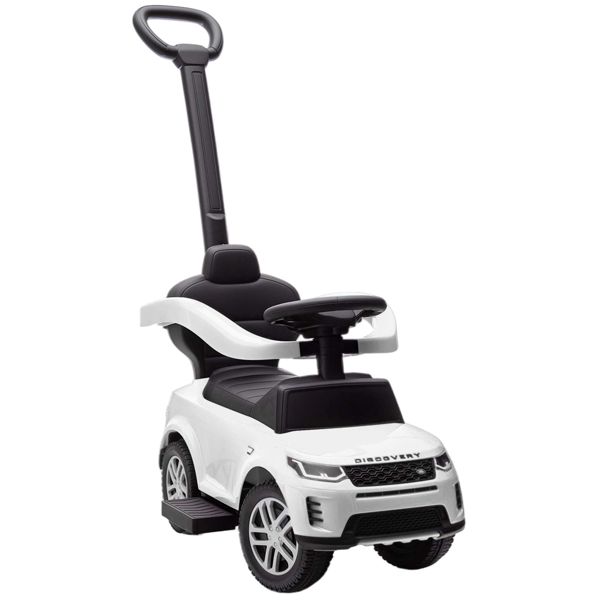 AIYAPLAY Rutschauto für Kinder 1-3 Jahre mit offizieller Land Rover Discovery Lizenz, mit Schiebebügel und 360° Sicherheitsbügel, Kinderbuggy aus PP und Stahl, 84x40x94.5 cm, Weiß Aosom