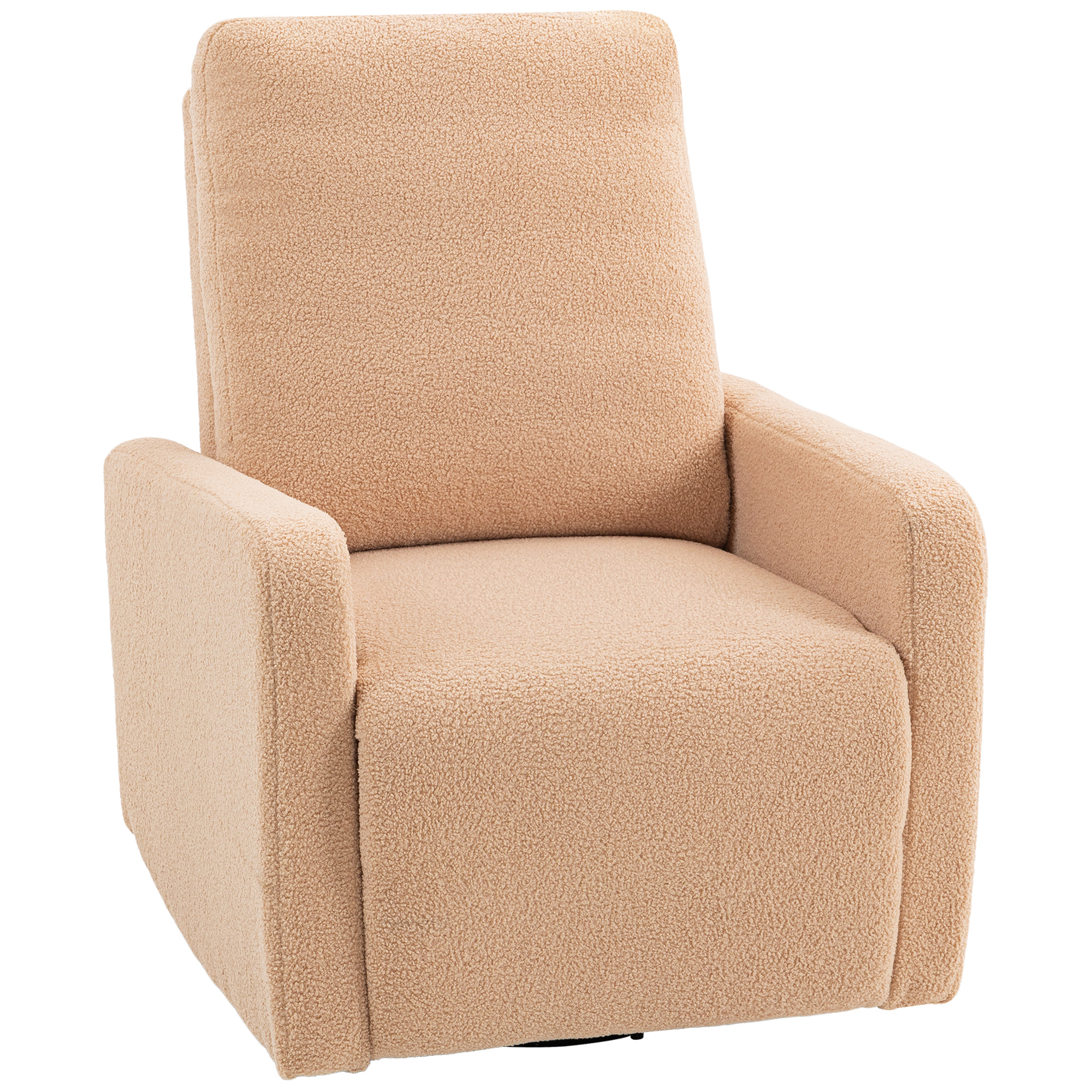 HOMCOM Sillón Relax Reclinable Manual hasta 135º con Reposabrazos Reposapiés Acolchado Grueso Función de Balanceo 360° Marrón