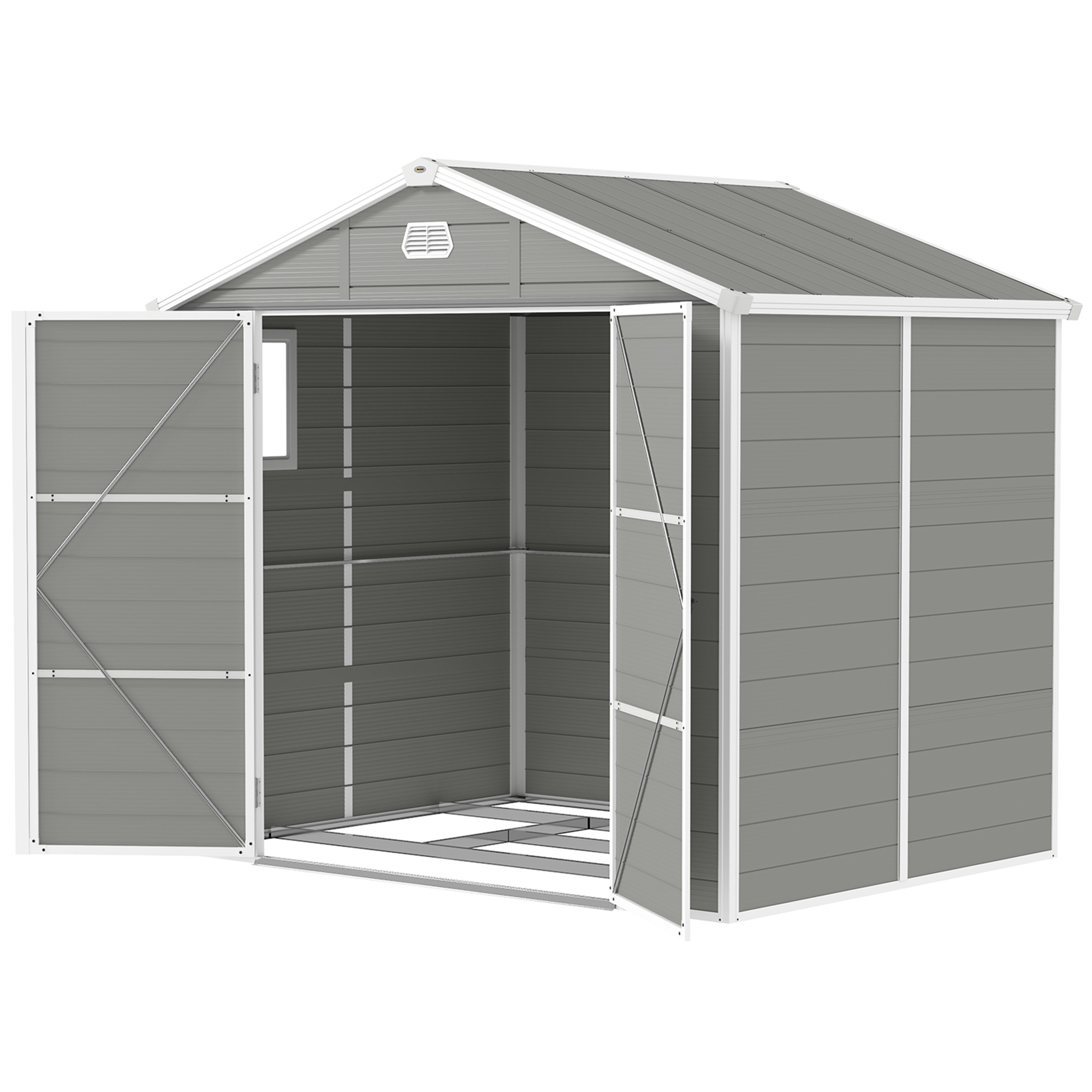 Outsunny Abri de jardin, 4,1m², abri avec toit en pignon, 240 x 190 x 180/228 cm