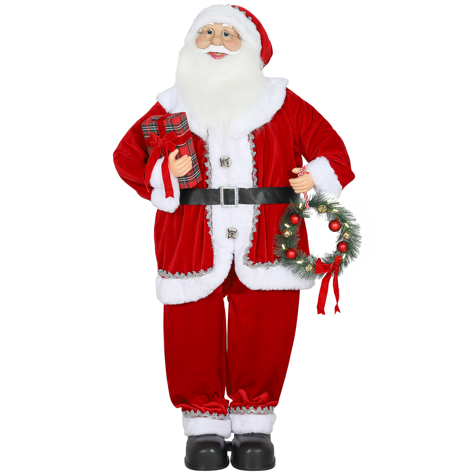 HOMCOM Weihnachtsmann 120 cm Singender Tanzender Nikolaus Dekofigur Weihnac günstig online kaufen