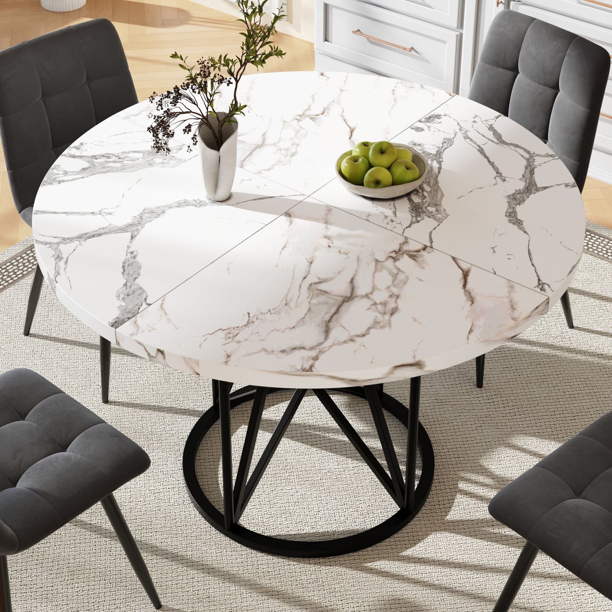 Table Ronde à Manger Pour 2 Personnes HOMCOM – Design Minimaliste, Acier Laqué Blanc, Ø60x72cm, Intérieur/extérieur