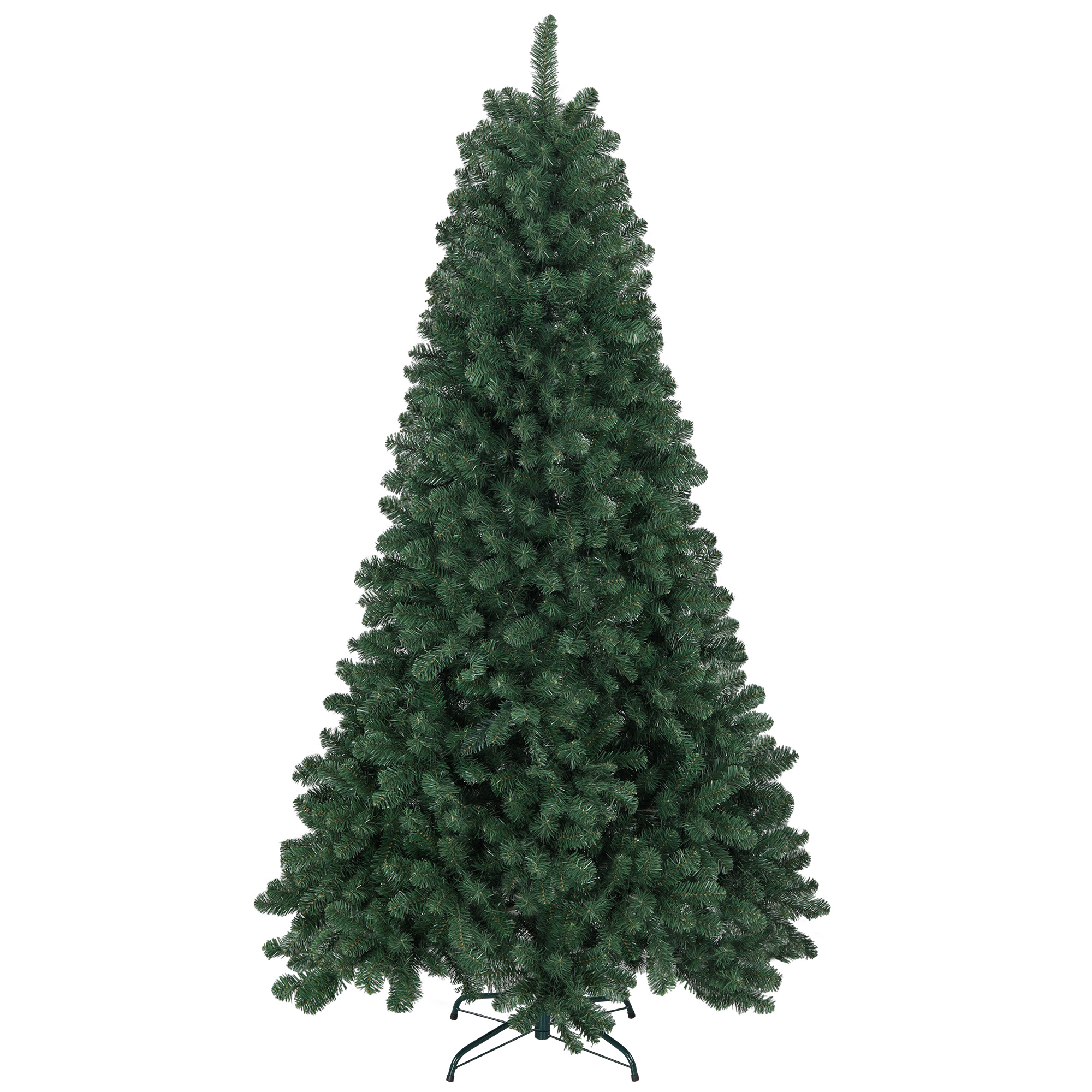 HOMCOM Árbol de Navidad Artificial 210 cm con 1064 Ramas de Alambre de Memoria y Base Plegable Árbol de Navideño Verde