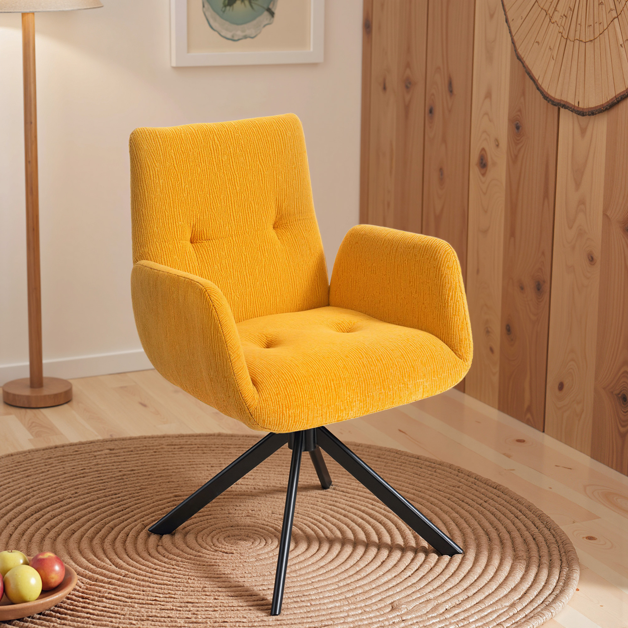 HOMCOM Sessel Drehbar Loungesessel mit Armlehne, Wolle-Leinenoptik, modern günstig online kaufen