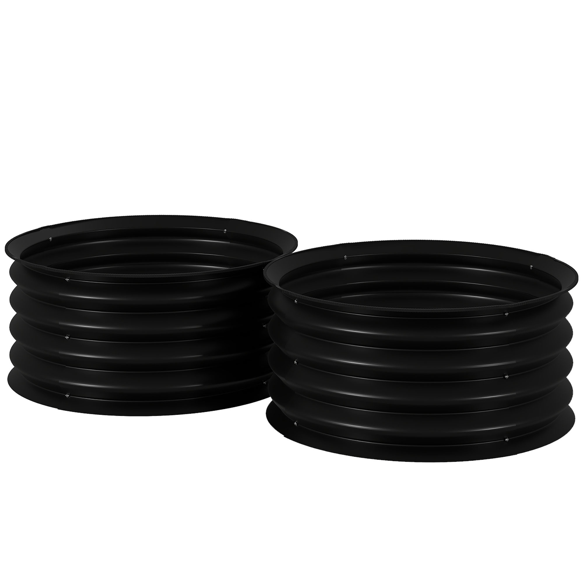 Outsunny 2er-Set Hochbeet aus Stahl, Pflanzbeet Frühbeet Gartenbeet Blumenk günstig online kaufen