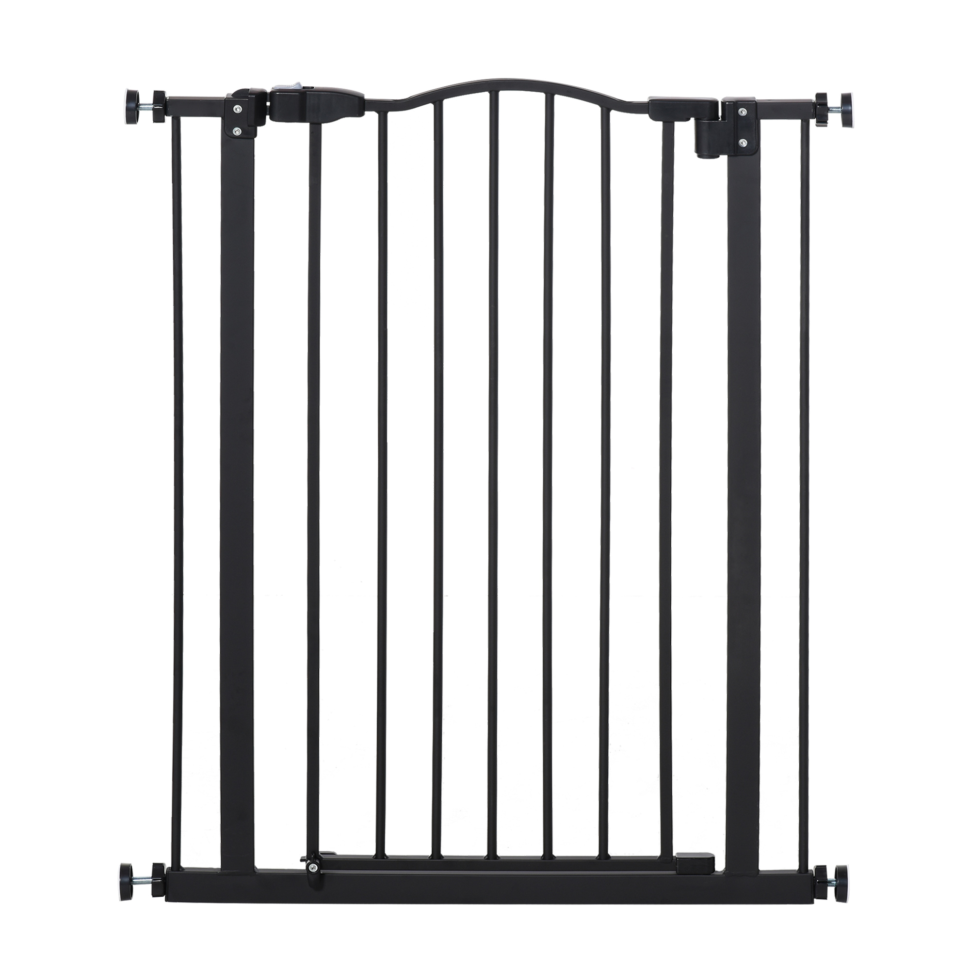 PawHut Barrière de sécurité pour chien extensible 74-80 cm fermeture automatique fixation par pression sans percer noir