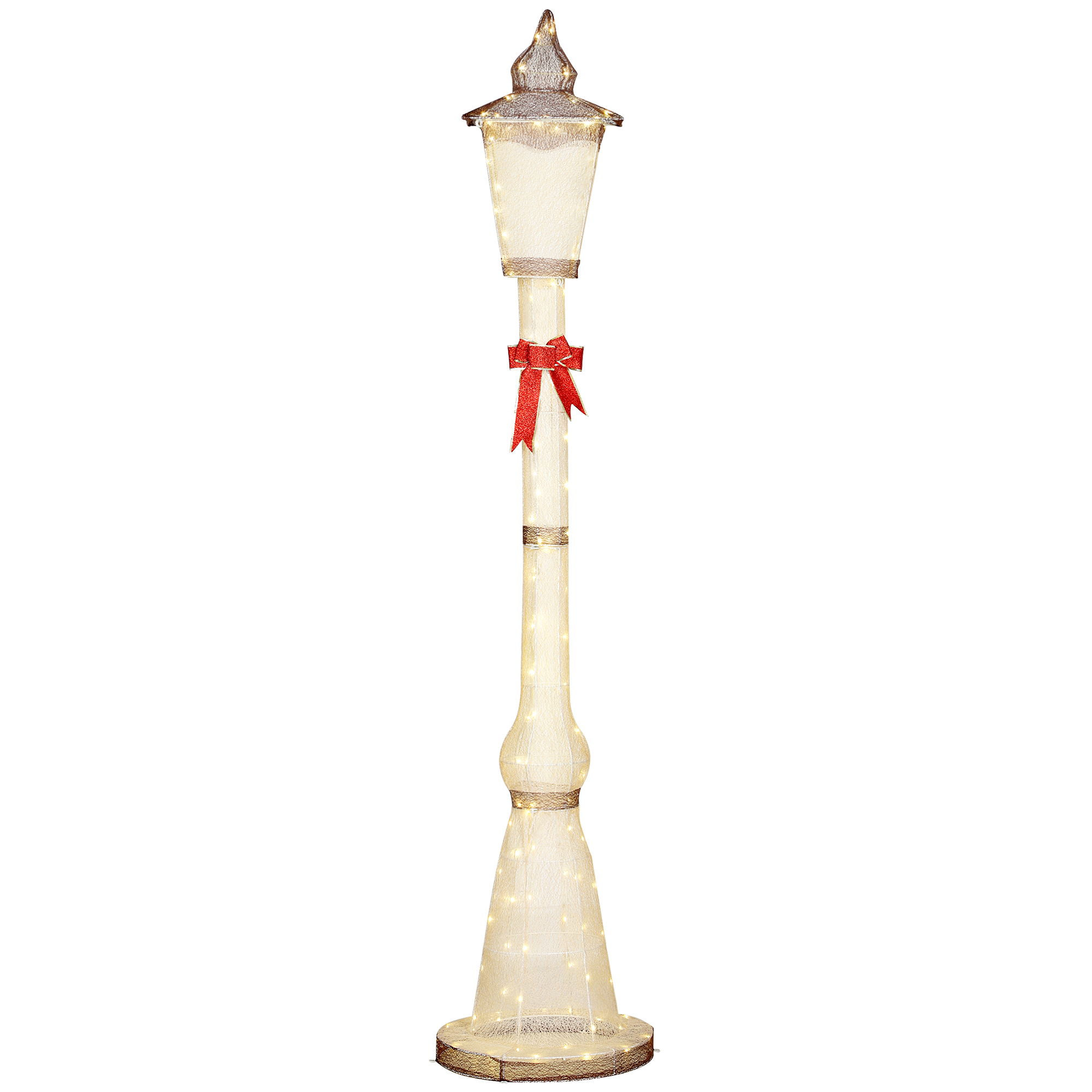 Outsunny LED Laternenpfahl 215 cm Weihnachtsdeko mit Warmweiß Leuchte, Stah günstig online kaufen