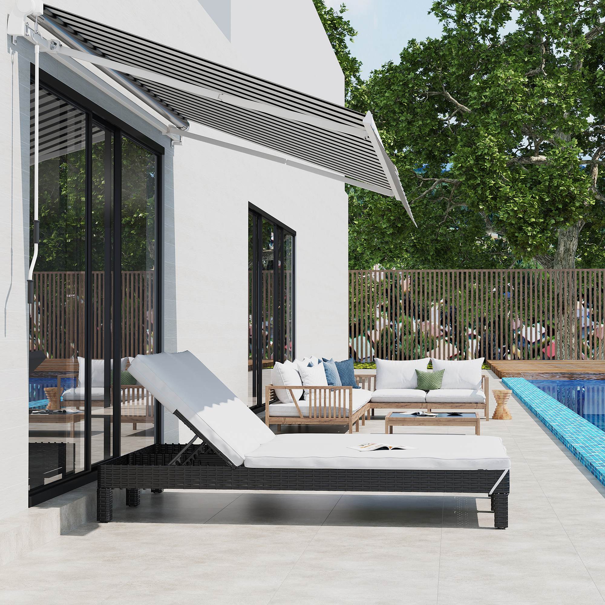 Lot De 2 Transats Bain De Soleil Pliable - Chaise Longue Inclinable Textilène Noir