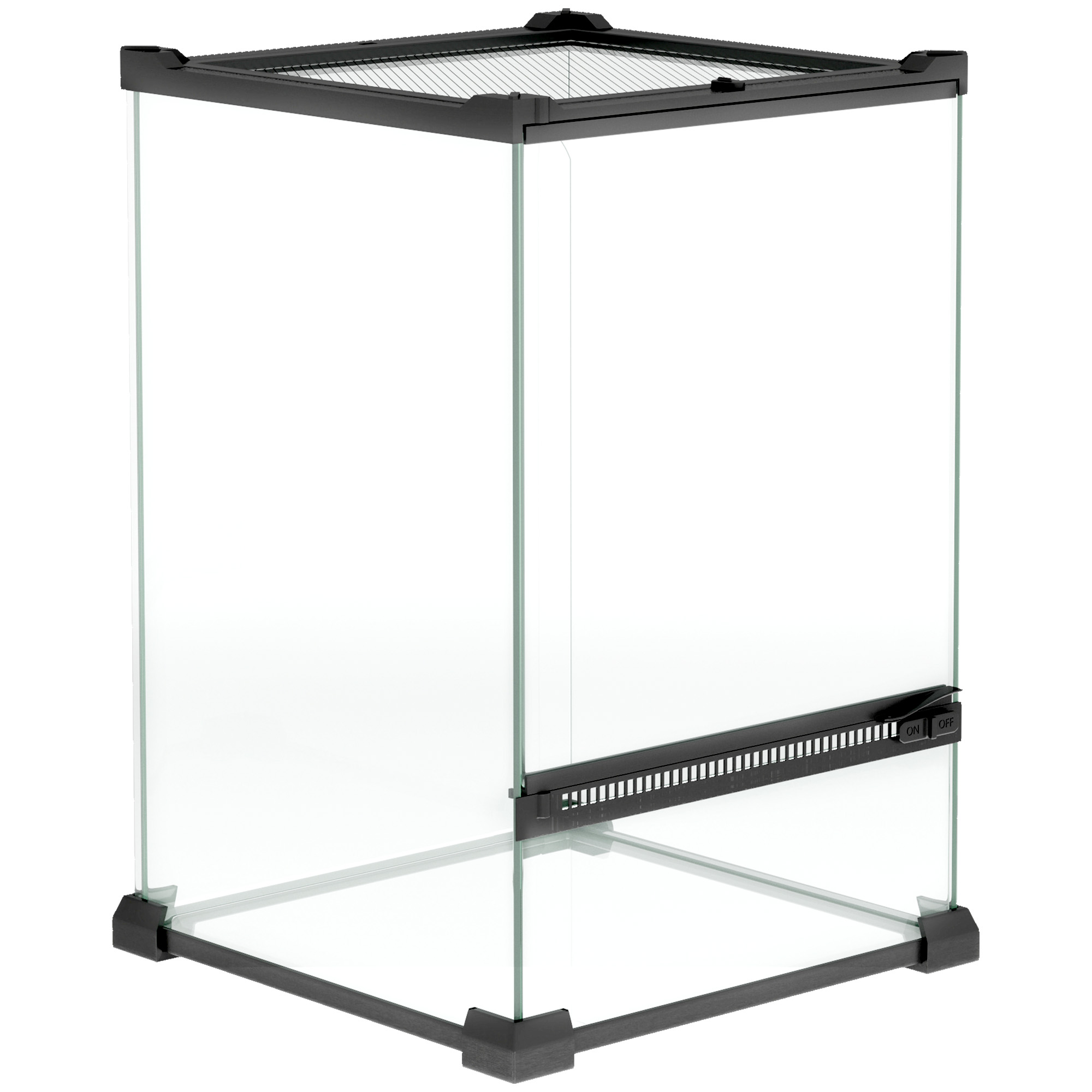 PawHut Terrarium en verre pour reptiles vivarium 12 L avec couvercle en treillis métallique, 20 x 20 x 30 cm, noir PawHut Terrarium en verre pour reptiles vivarium 12 L avec couvercle en treillis métallique, 20 x 20 x 30 cm, noir
