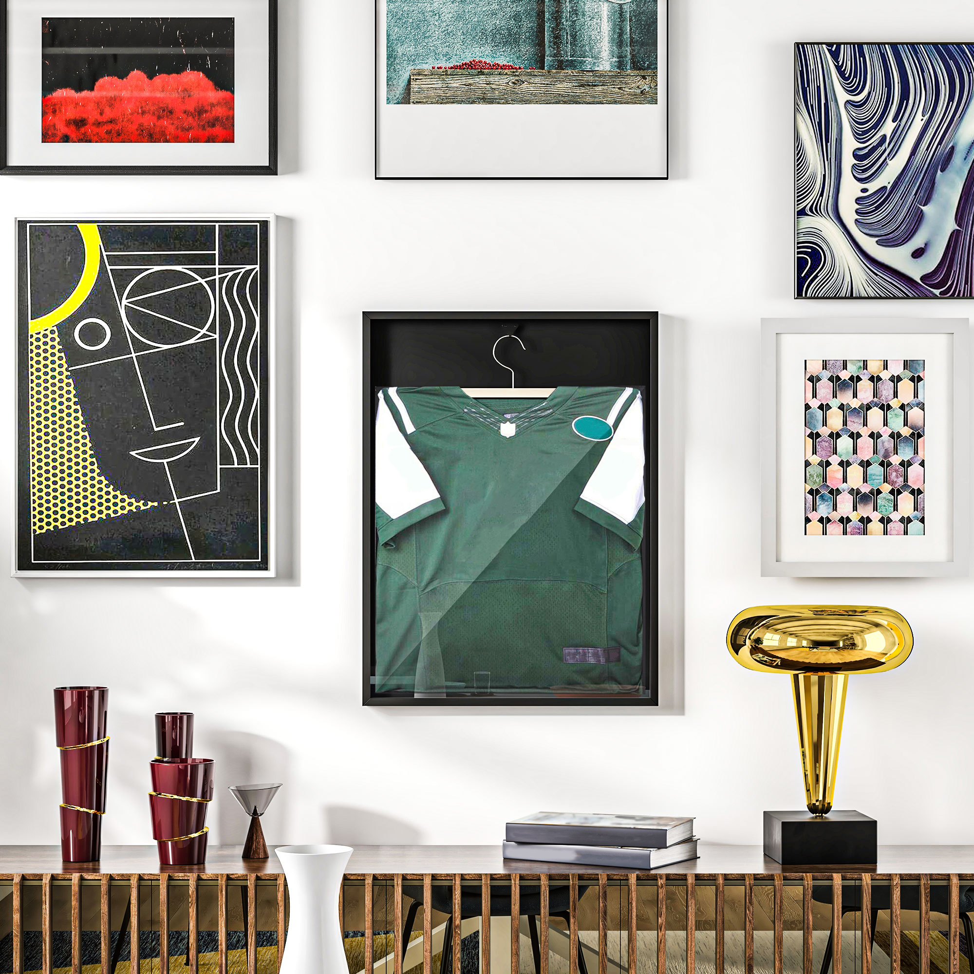 HOMCOM Trikotrahmen Aluminium 60x80 cm Objektrahmen mit UV-Schutz, Bilderra günstig online kaufen