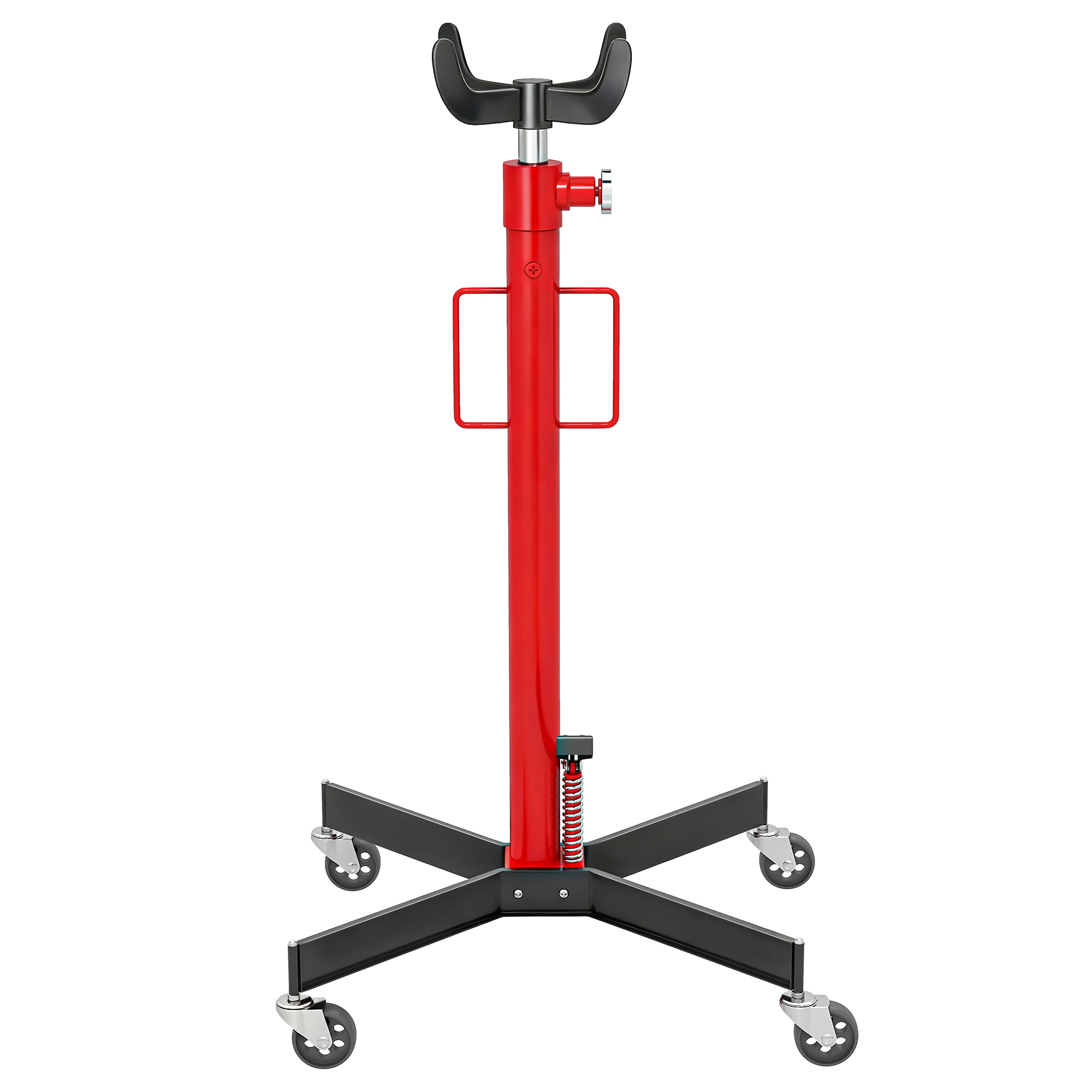 HOMCOM Gato de foso hidráulico, gato de elevación 500 kg, con ruedas pivotantes y pedal, acero, 58 x 58 x 110-191,5 cm rojo   Aosom España