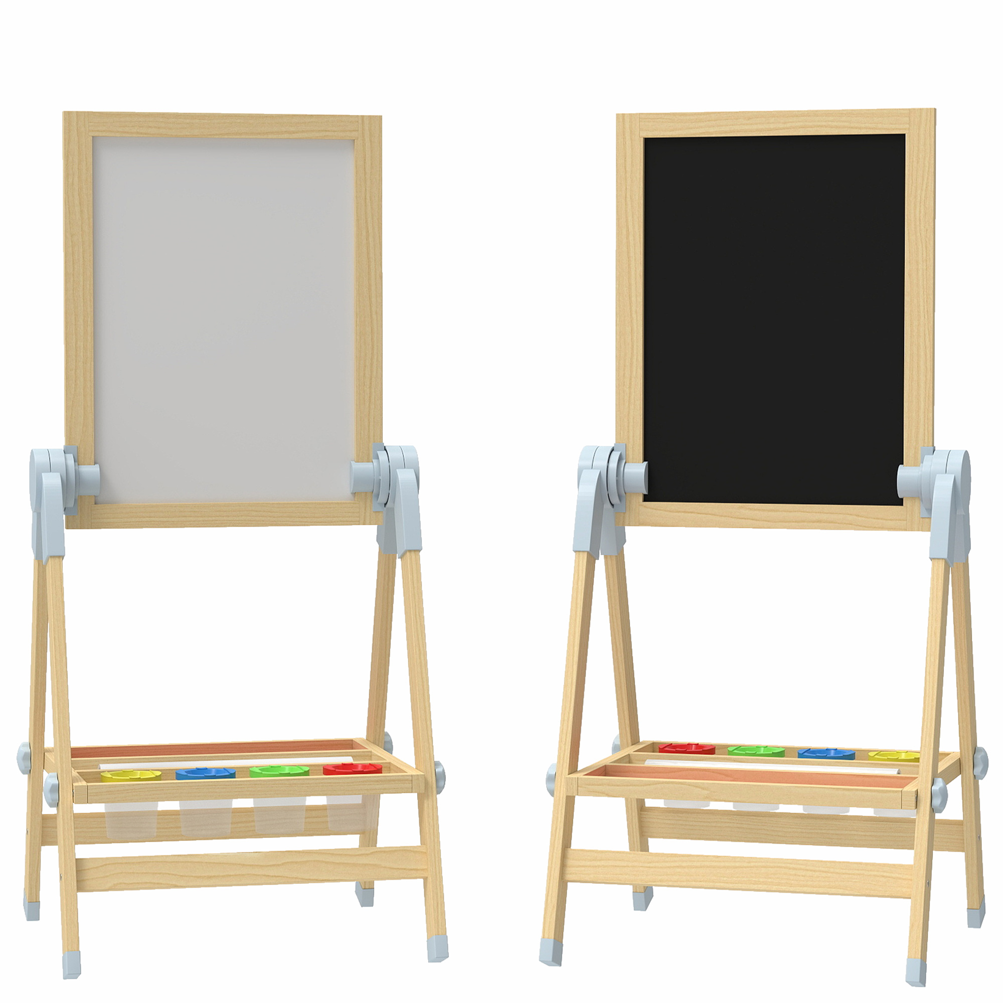 AIYAPLAY Pizarra Infantil Caballete Altura 70-97 cm y Ángulo Ajustable Pizarra Blanca Magnética con Rollo de Papel y Bandeja