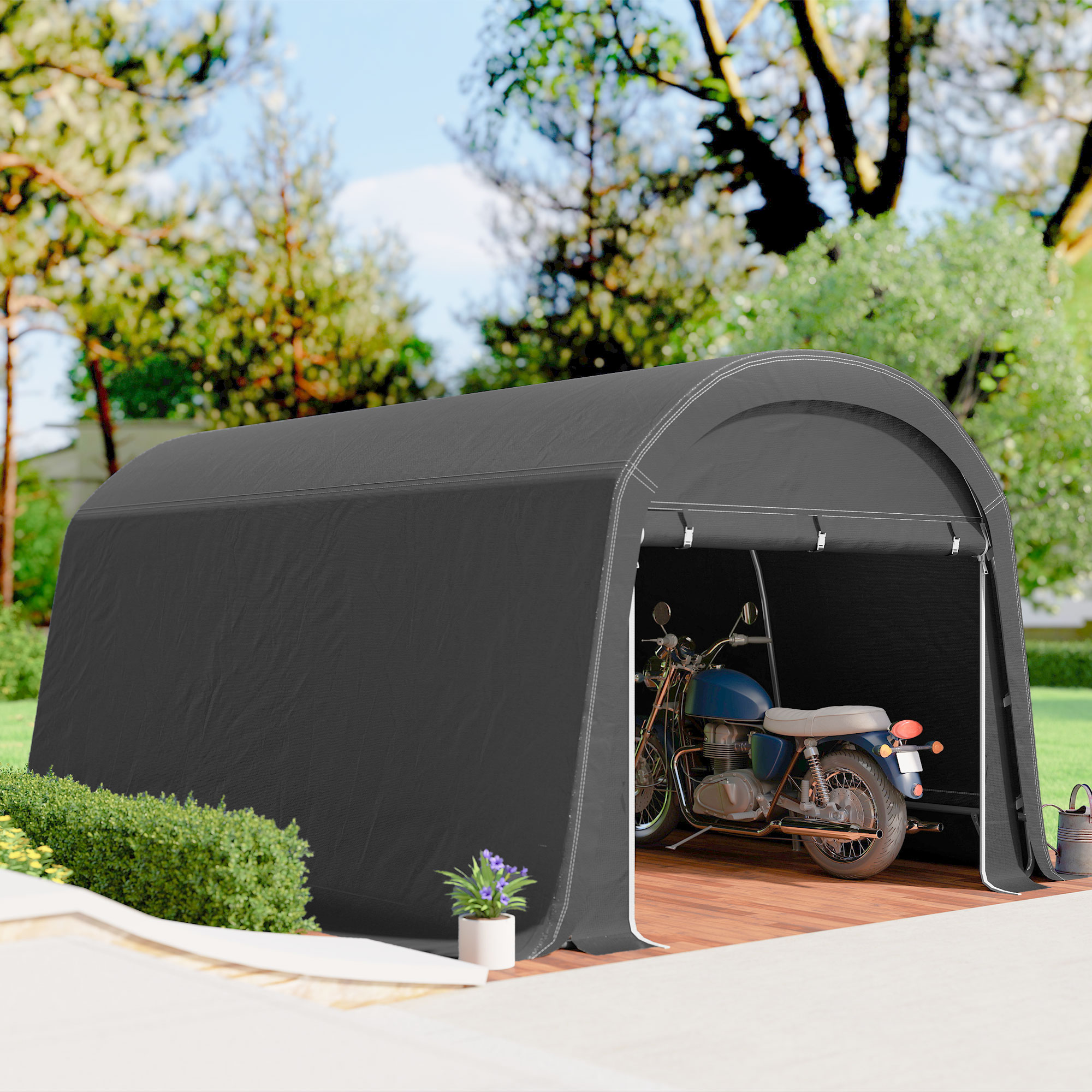 Outsunny Aufbewahrungszelt für Fahrräder, wasserdicht Fahrradschuppen mit T günstig online kaufen