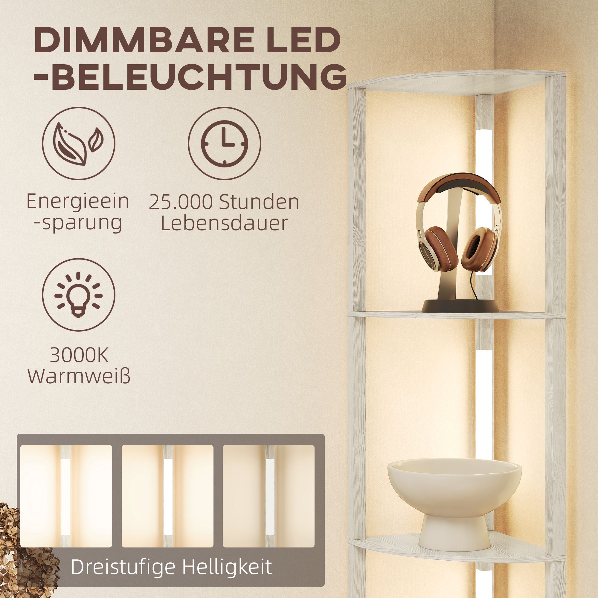 LED Hoeklamp, RGB kleuren dimbaar met afstandbediening
