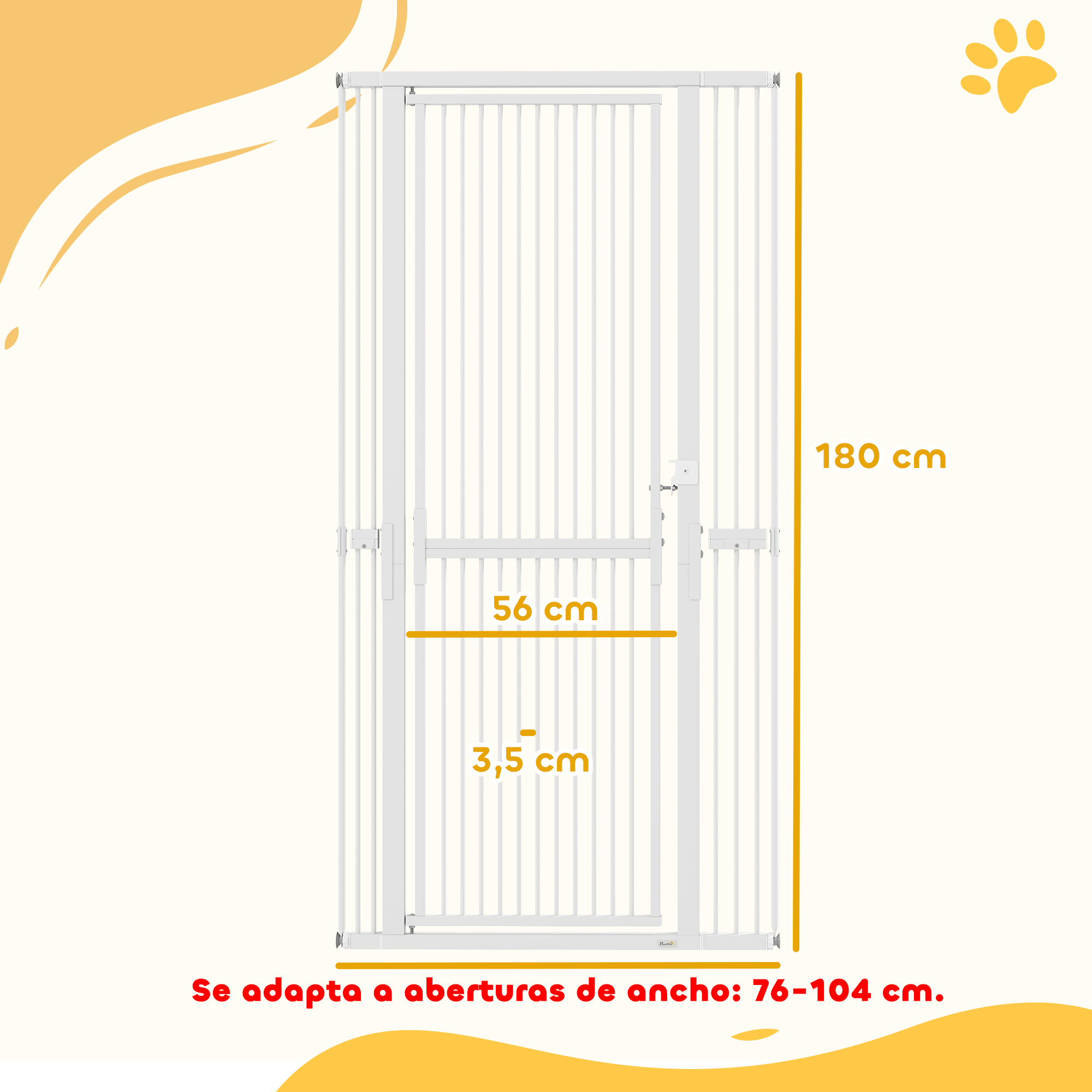 PawHut Extra hohes Sicherheitsgitter für Hunde und Katzen 180 cm, verstellb günstig online kaufen
