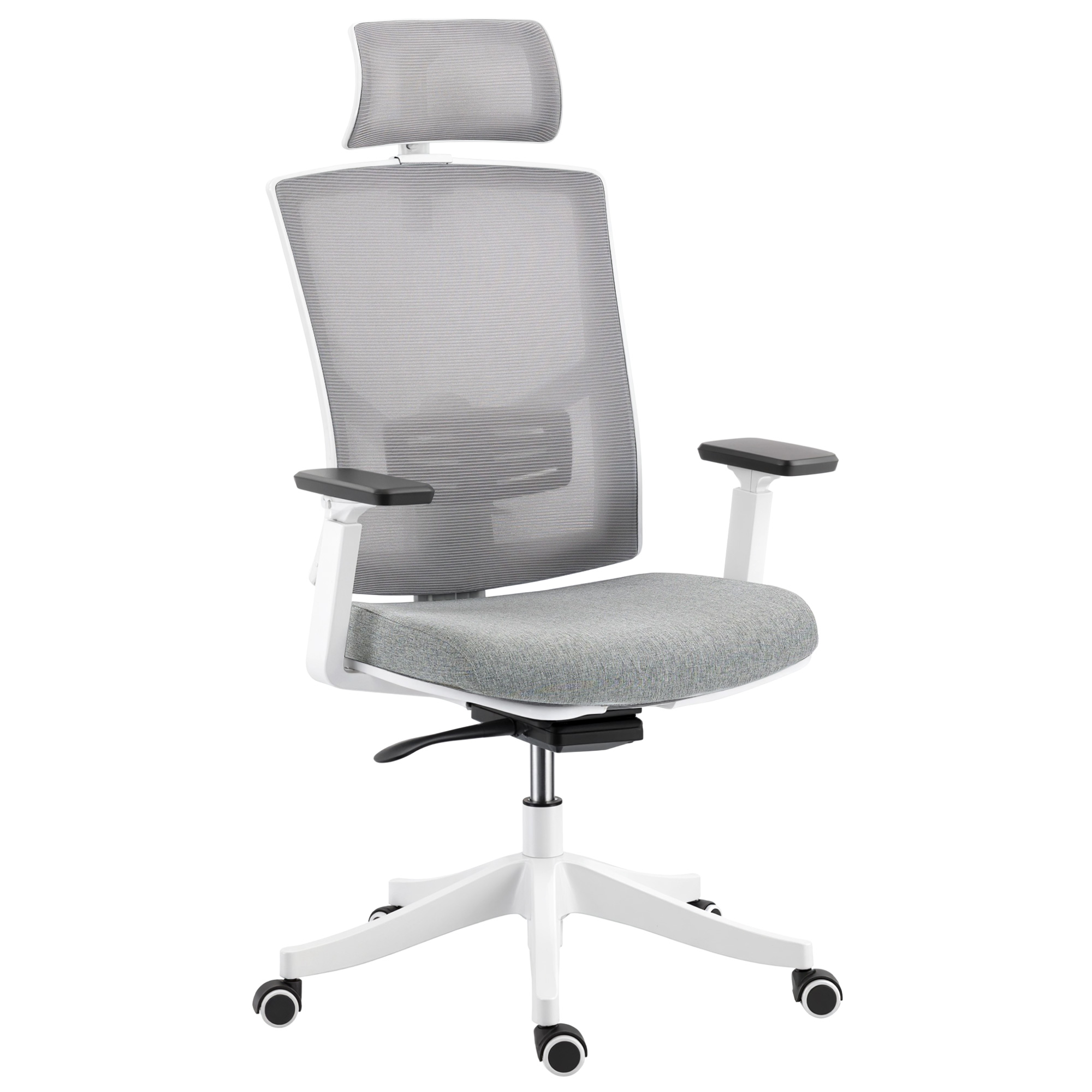 HOMCOM Chaise de bureau ergonomique et respirante avec soutien lombaire dynamique 4D, 64.5x62.5x112-122 cm, Multicolore
