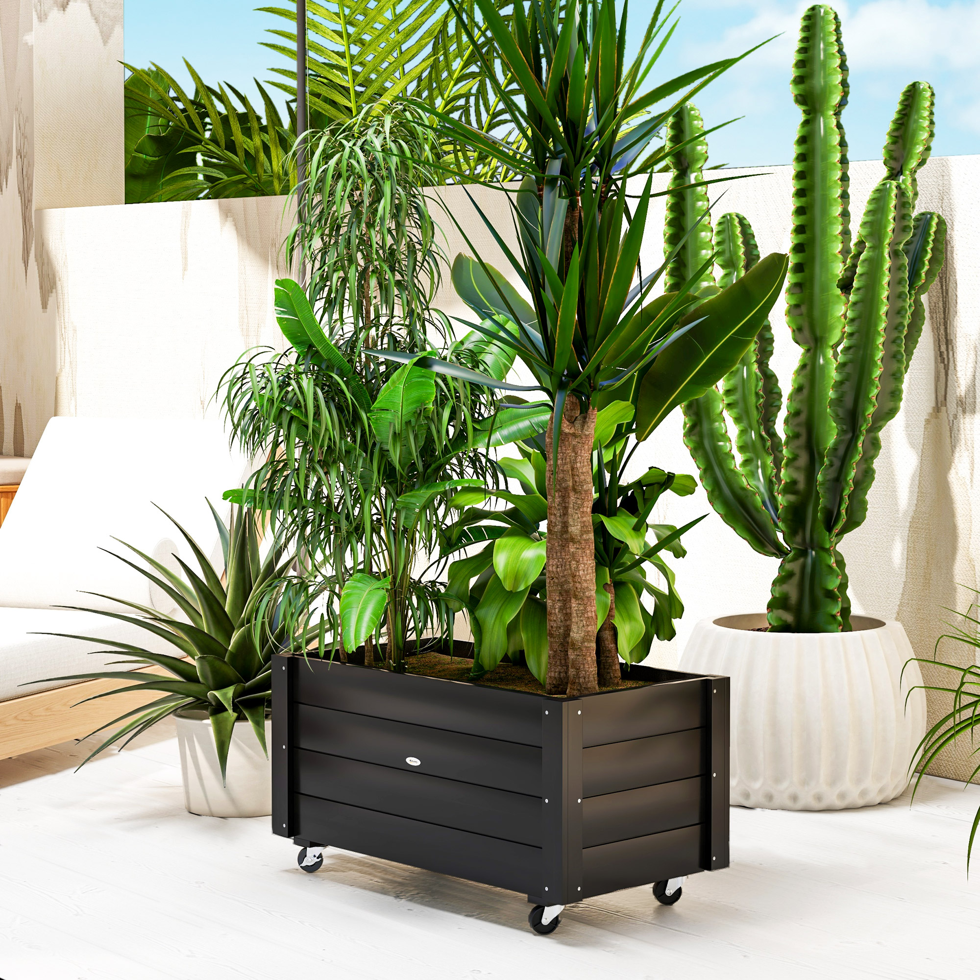 Yardwe 4 Vasi Portafiori Ovali In Plastica Con Fori Di Drenaggio – Ideali Per Bonsai, Piante Grasse E Decorazione Da Interno/Esterno (Nero)