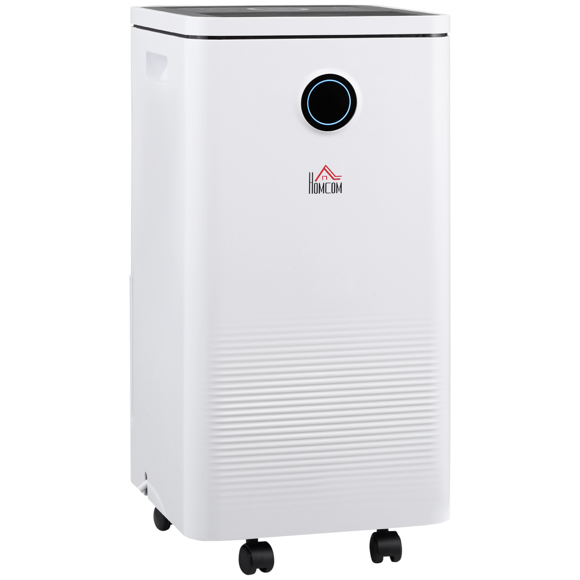 HOMCOM 10L/Day Dehumidifier with 2.5L Water Tank, Intelligent & Sleep Mode, Quiet Compact Dehumidifier for Home Laundry Basement, White   Aosom UK