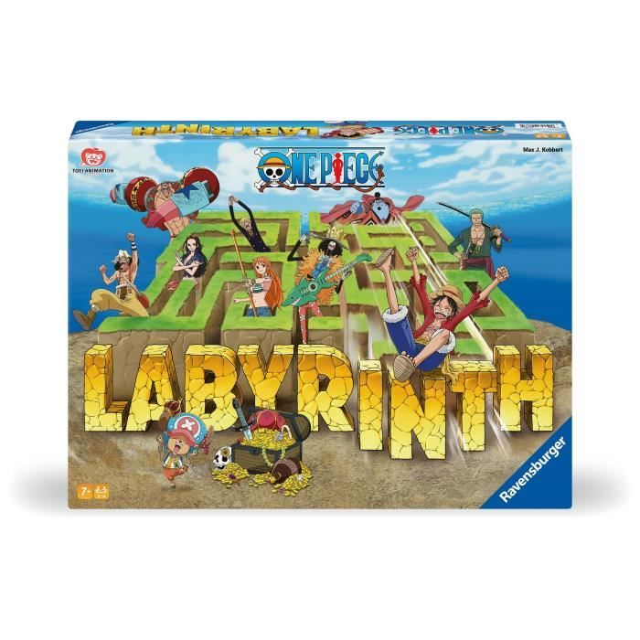 Ravensburger-Jeu de société classique-Labyrinthe One Piece-Jeu de plateau-Jeu de réflexion-Enfant et Famille-Des 7 ans-Mixte-22887