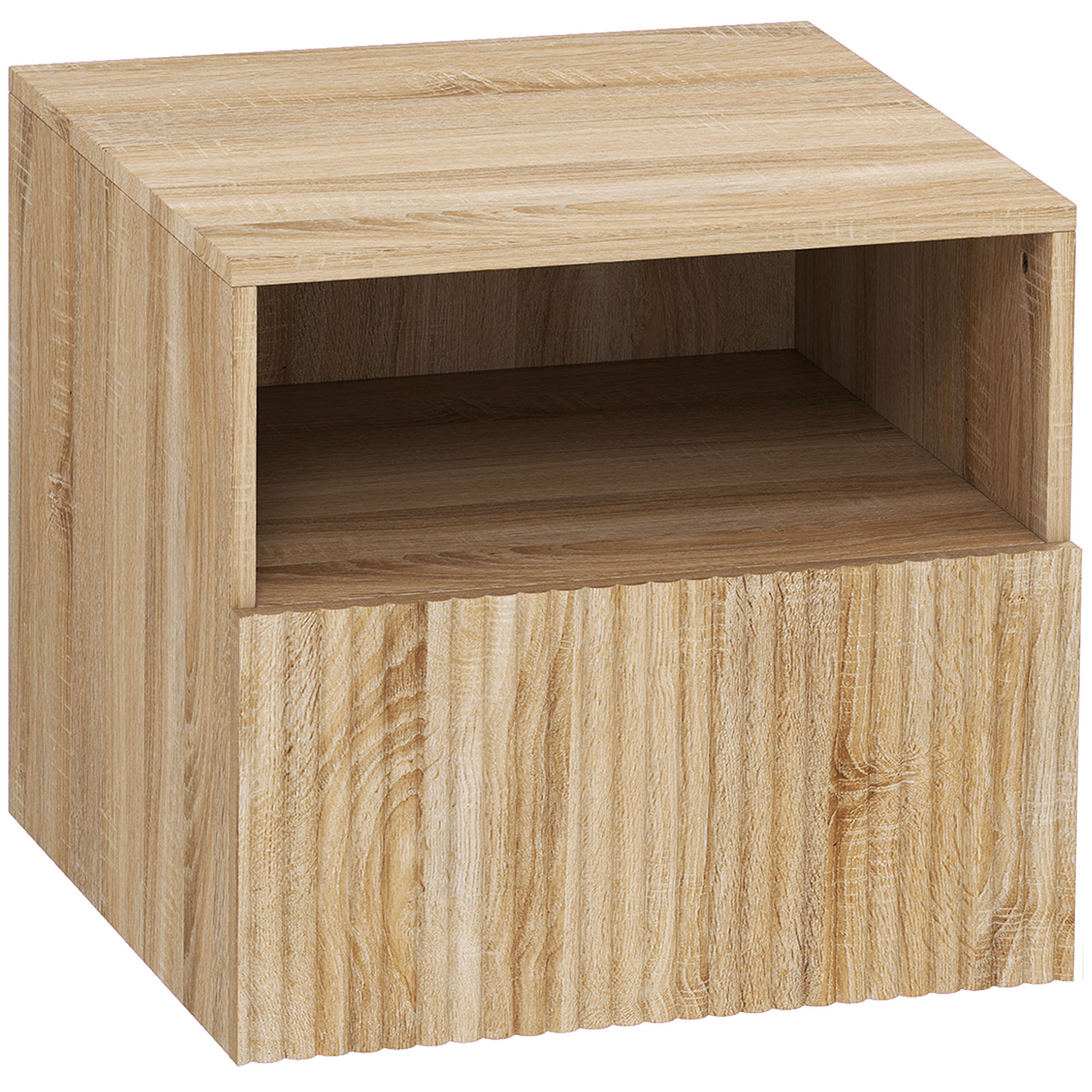 HOMCOM Nachttisch Hängend Beistelltisch mit Schublade, offenes Fach, Holzop günstig online kaufen