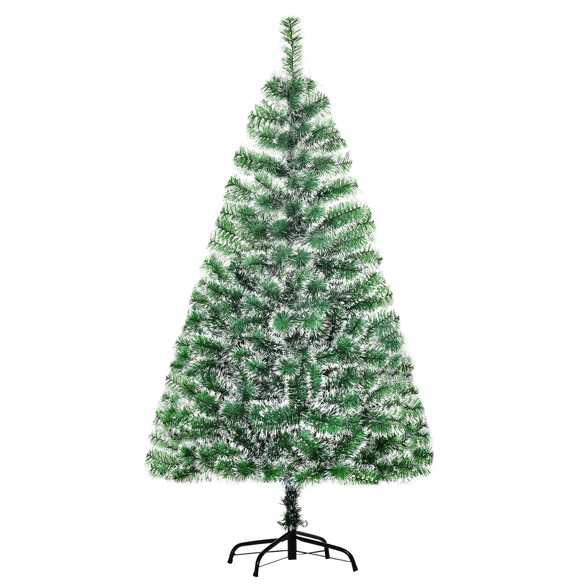 HOMCOM 150cm Albero di Natale Artificiale slim da 416 Rami in PET con Base in Metallo, luminoso e coinvolgente, Ø75x150 cm, Verde   Aosom Italy