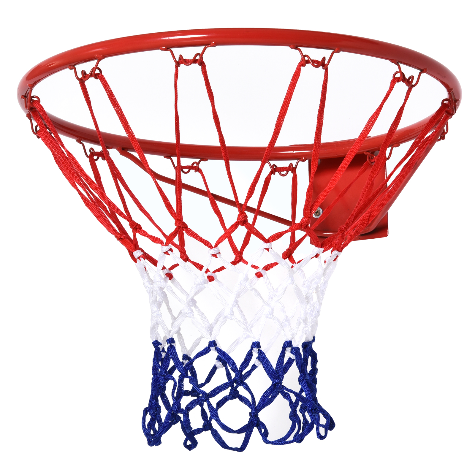 HOMCOM Basketballkorb mit Netz 46 cm, Stahlrohr & Nylon, rot blau weiß, ideal für Garten & Freizeit Aosom.de