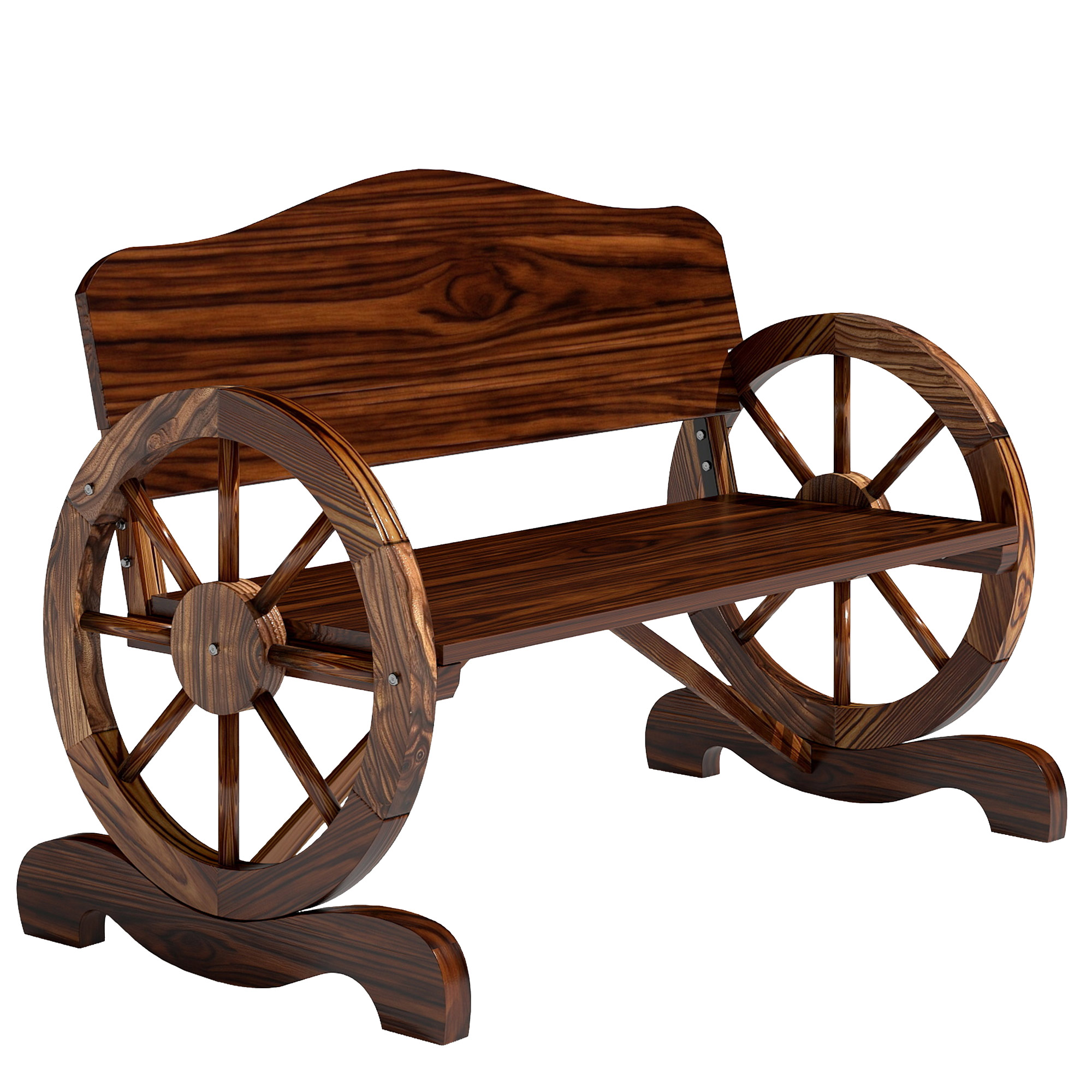 Outsunny Gartenbank Holz, 2-Sitzer Sitzbank mit Rücken- und Armlehnen, Holz günstig online kaufen