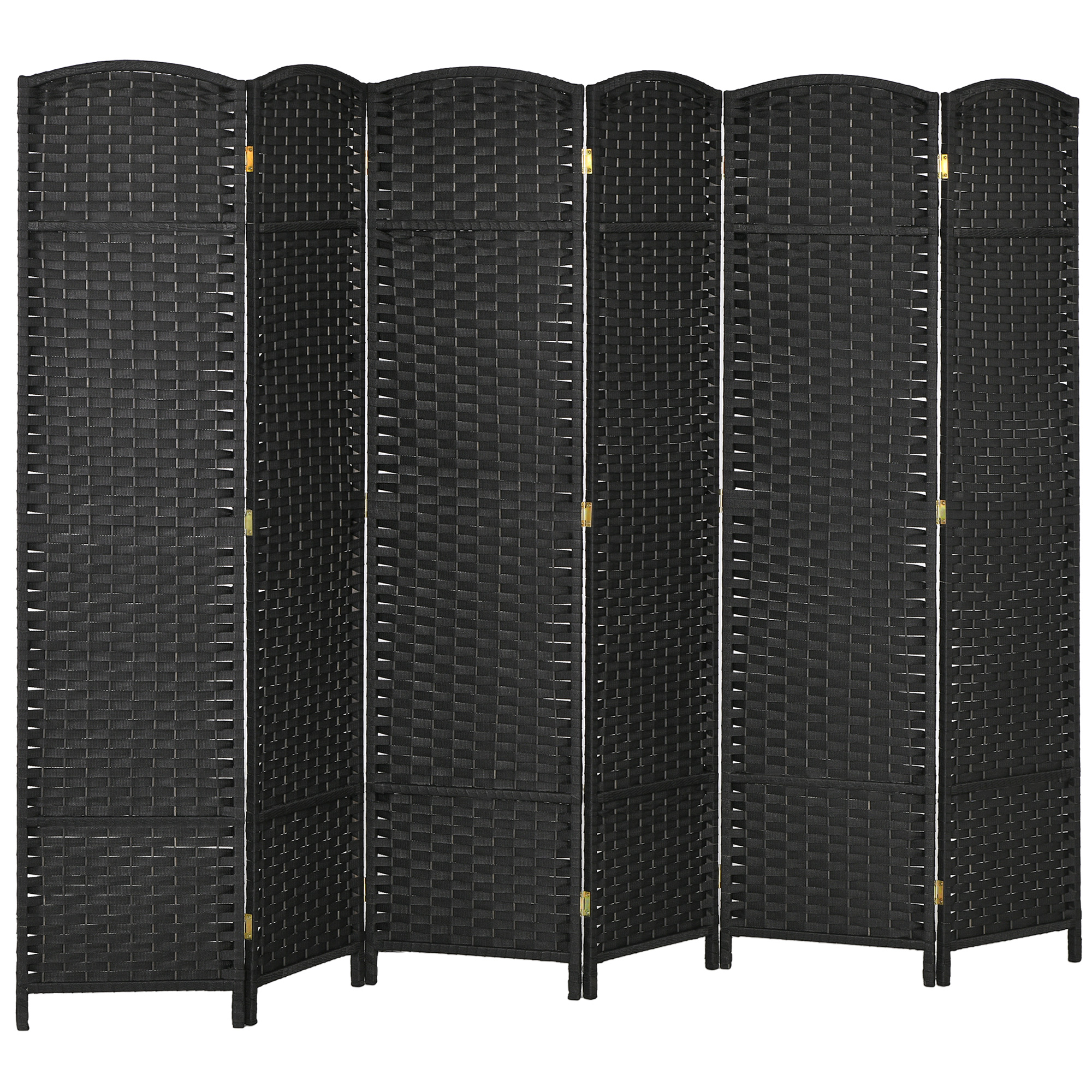 HOMCOM 6 Panel Folding Room Divider, Freestanding Privacy Screen for Living Room, Bedroom and Office, 240 x 170cm, Black thumbnail