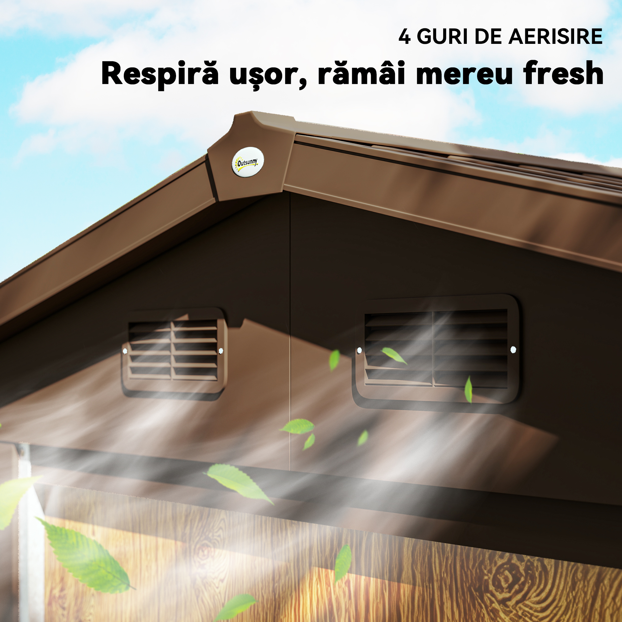  Magazie Gradina cu Usi Glisante pentru Instrumente de Gradina, 235.7x152x208.7cm, Maro [7]